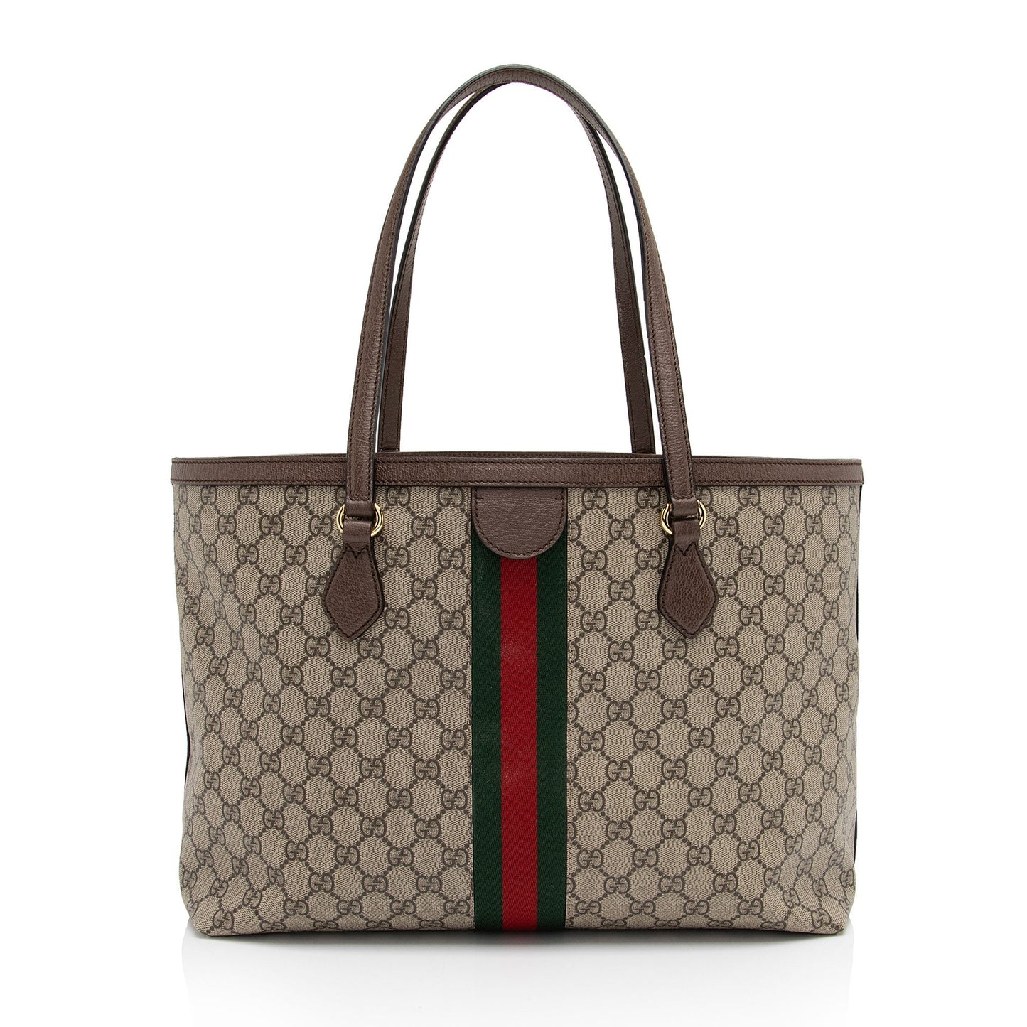 Gucci GG Supreme Ophidia Shopping SHF-ZMdf0x Leather Canvas Nylon Brown Tote Bag