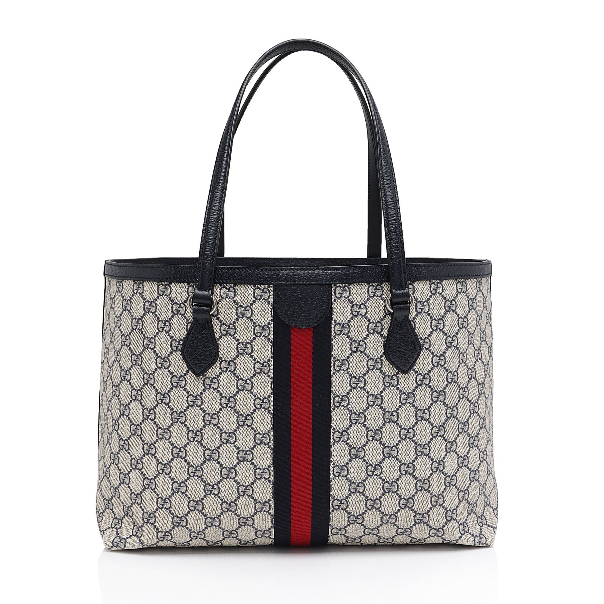 Gucci GG Supreme Ophidia Shopping SHF-oWa7Rz Leather Canvas Nylon Beige Tote Bag