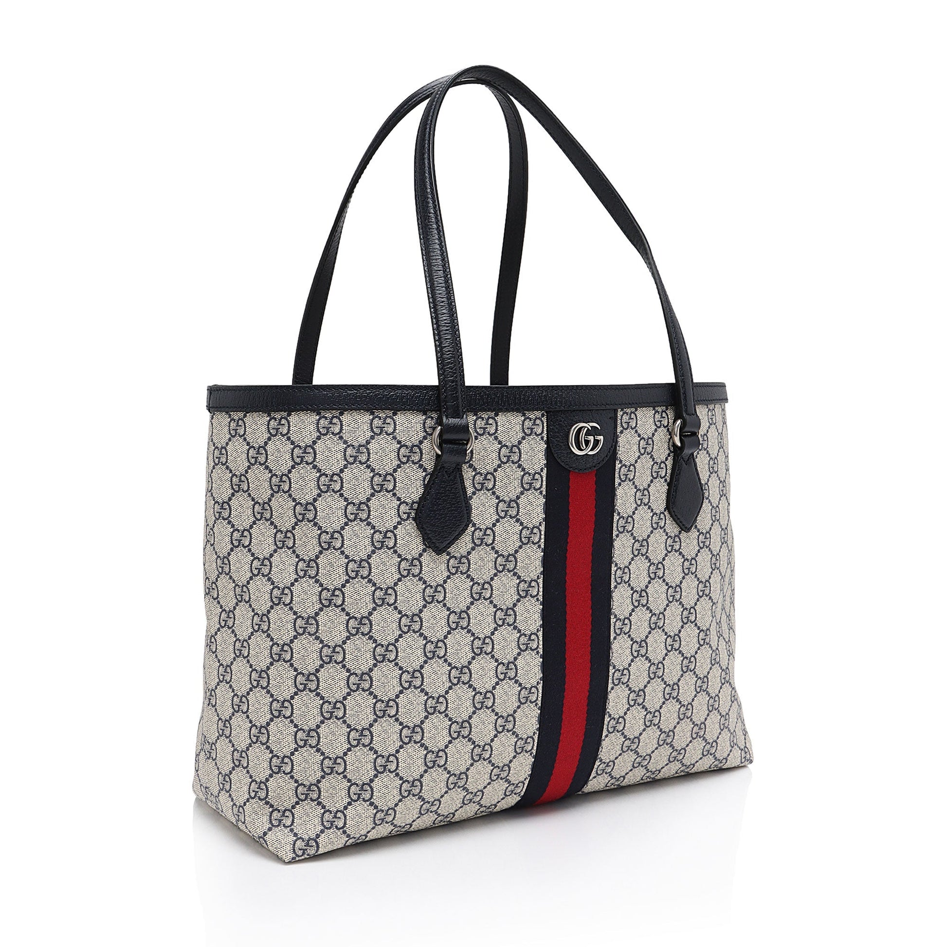 Gucci GG Supreme Ophidia Shopping SHF-oWa7Rz Leather Canvas Nylon Beige Tote Bag