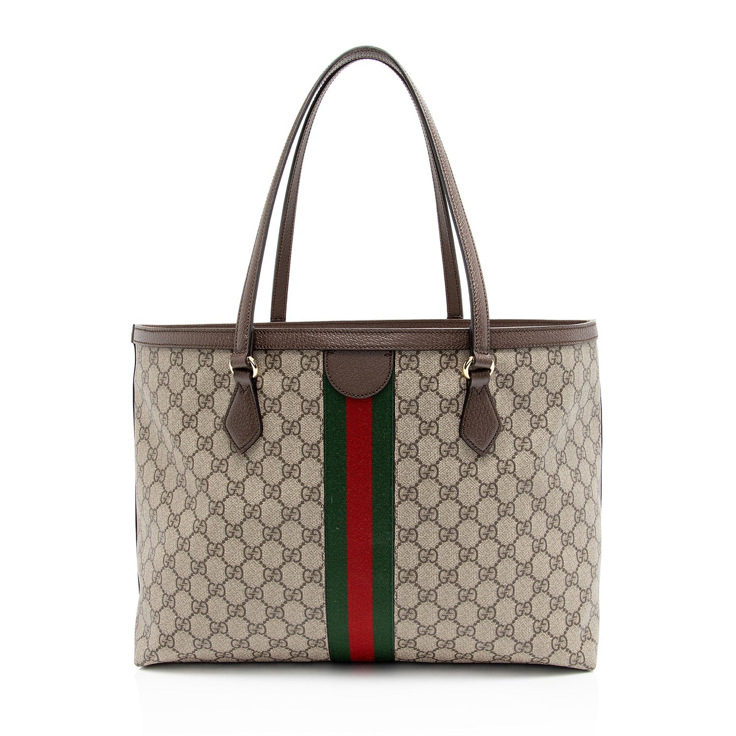 Gucci GG Supreme Ophidia Shopping SHF-3NBNMn Leather Canvas Nylon Brown Tote Bag