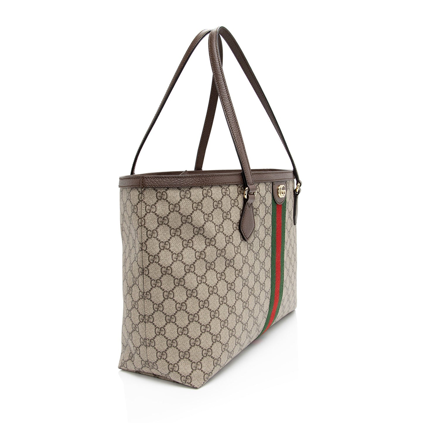 Gucci GG Supreme Ophidia Shopping SHF-3NBNMn Leather Canvas Nylon Brown Tote Bag