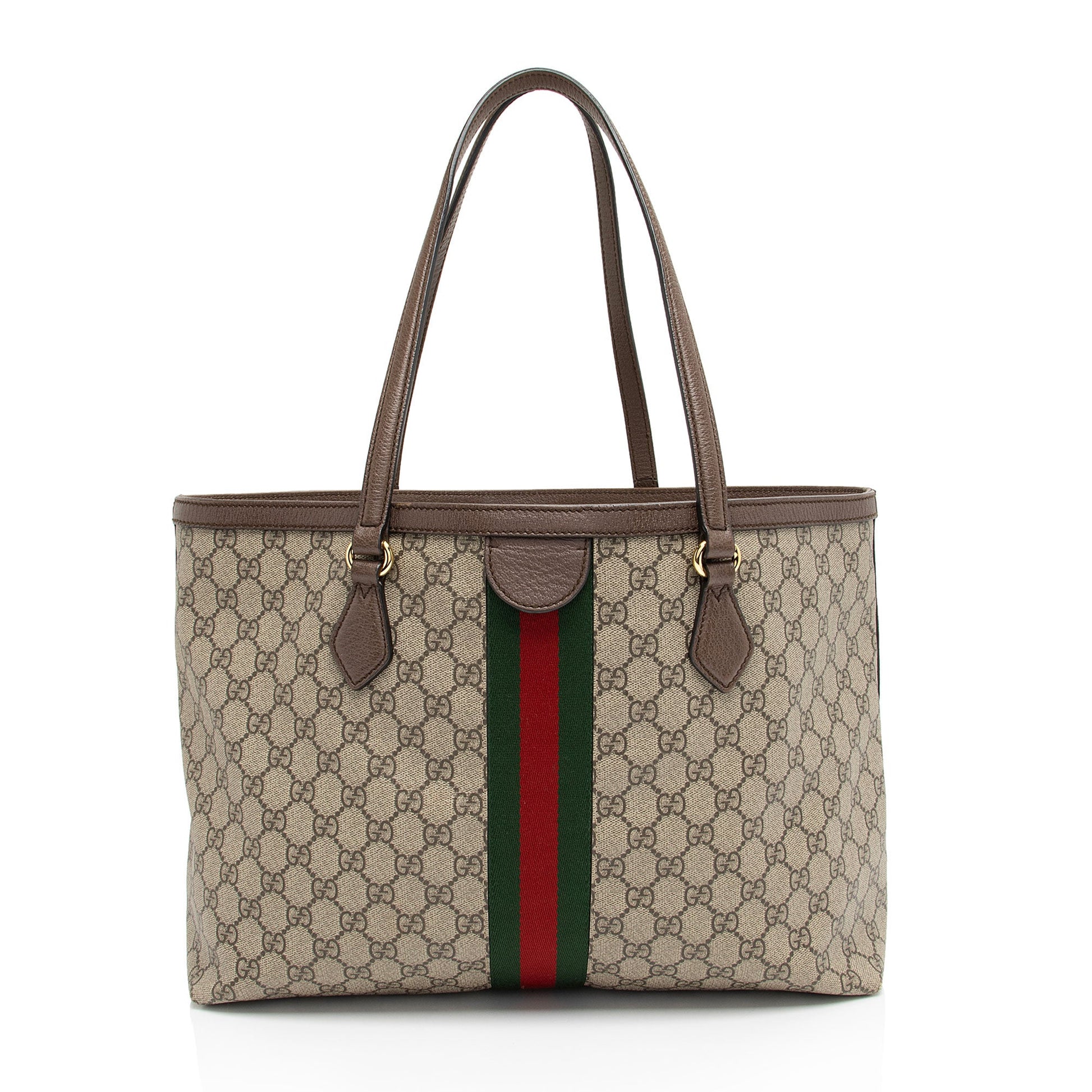 Gucci GG Supreme Ophidia Shopping SHF-O2VjKy Leather Canvas Nylon Brown Tote Bag