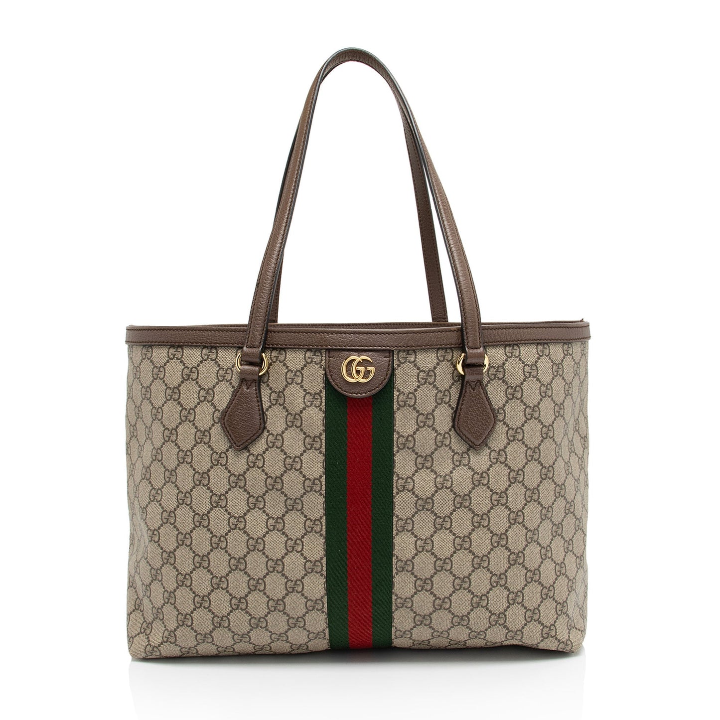 Gucci GG Supreme Ophidia Shopping SHF-O2VjKy Leather Canvas Nylon Brown Tote Bag