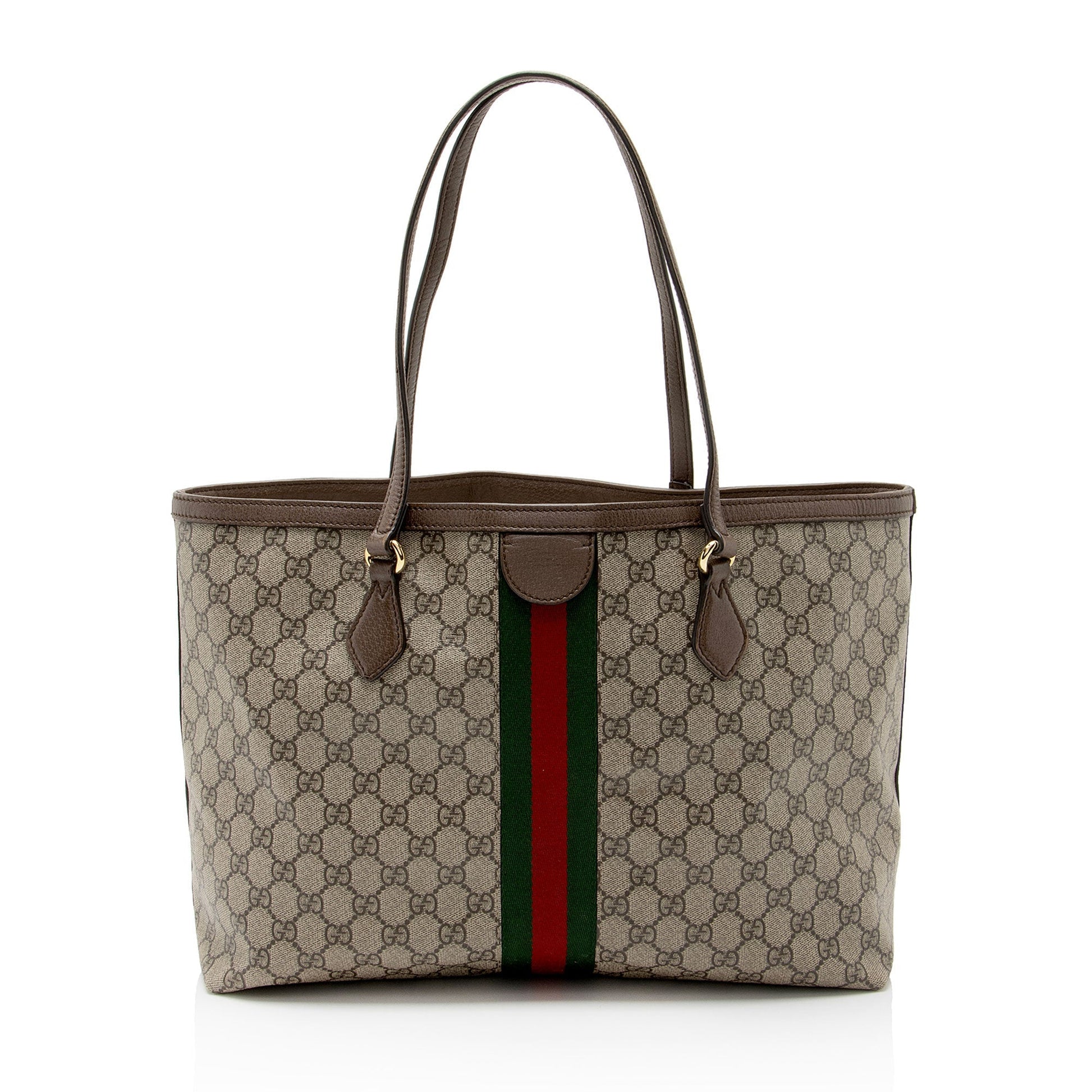 Gucci GG Supreme Ophidia Shopping SHF-UYUvrt Leather Canvas Nylon Brown Tote Bag