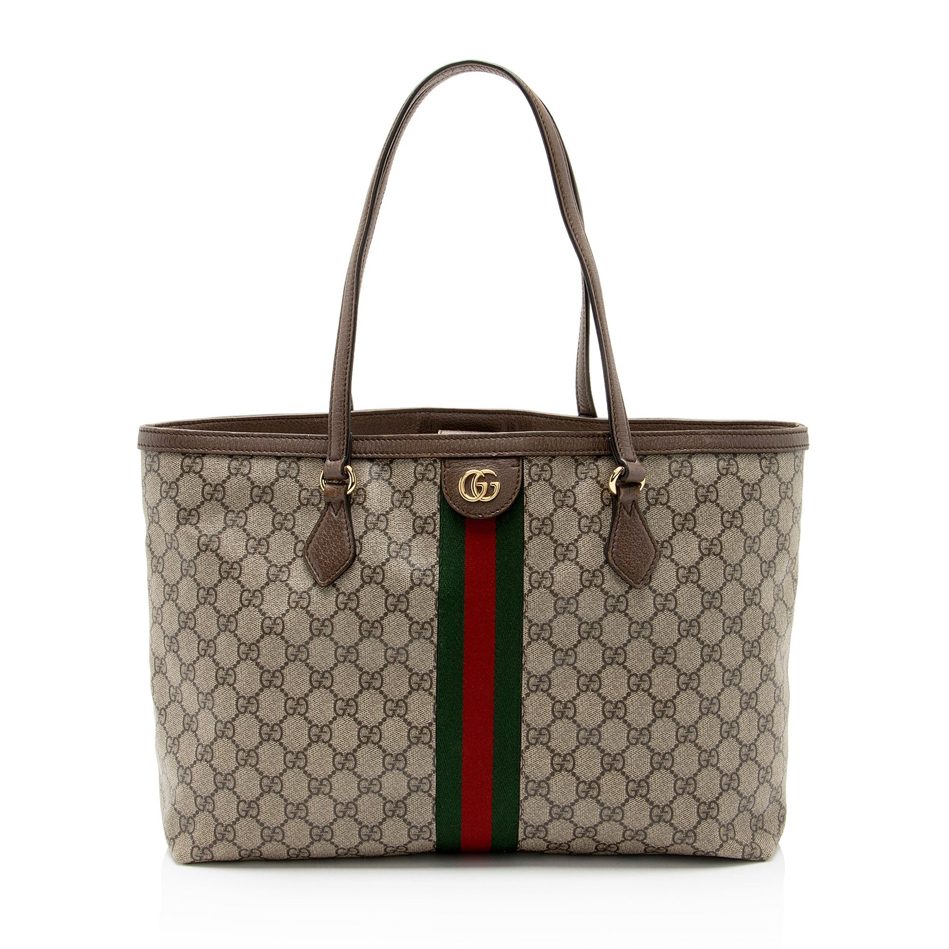 Gucci GG Supreme Ophidia Shopping SHF-UYUvrt Leather Canvas Nylon Brown Tote Bag