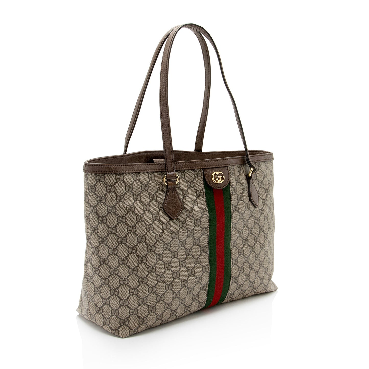 Gucci GG Supreme Ophidia Shopping SHF-UYUvrt Leather Canvas Nylon Brown Tote Bag