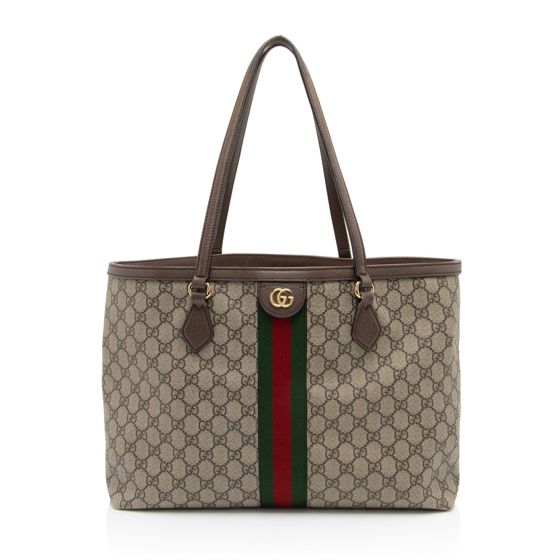 Gucci GG Supreme Ophidia Shopping SHF-7s1QI3 Leather Canvas Nylon Brown Tote Bag