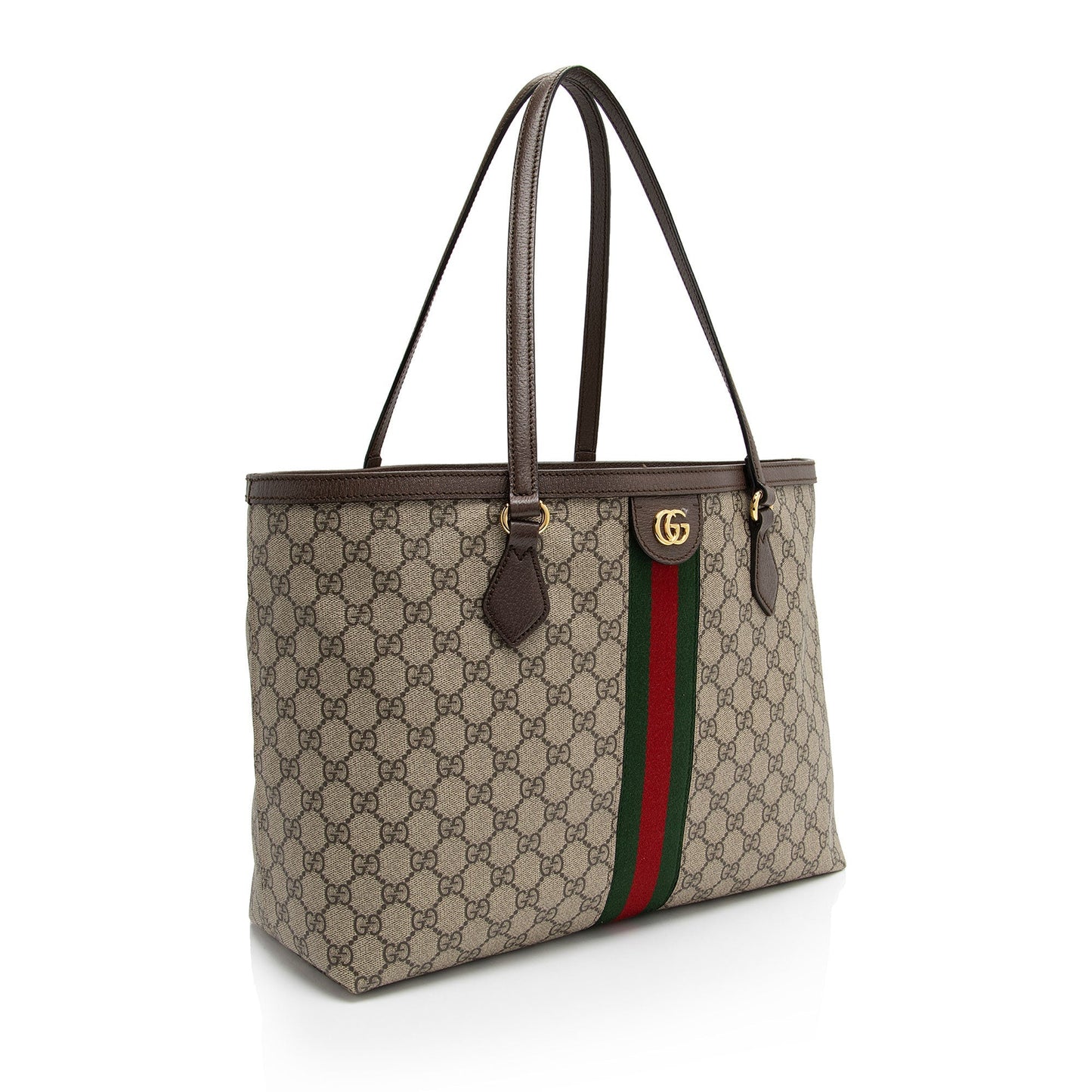 Gucci GG Supreme Ophidia Shopping SHF-YyxVQ9 Leather Canvas Brown Beige Tote Bag