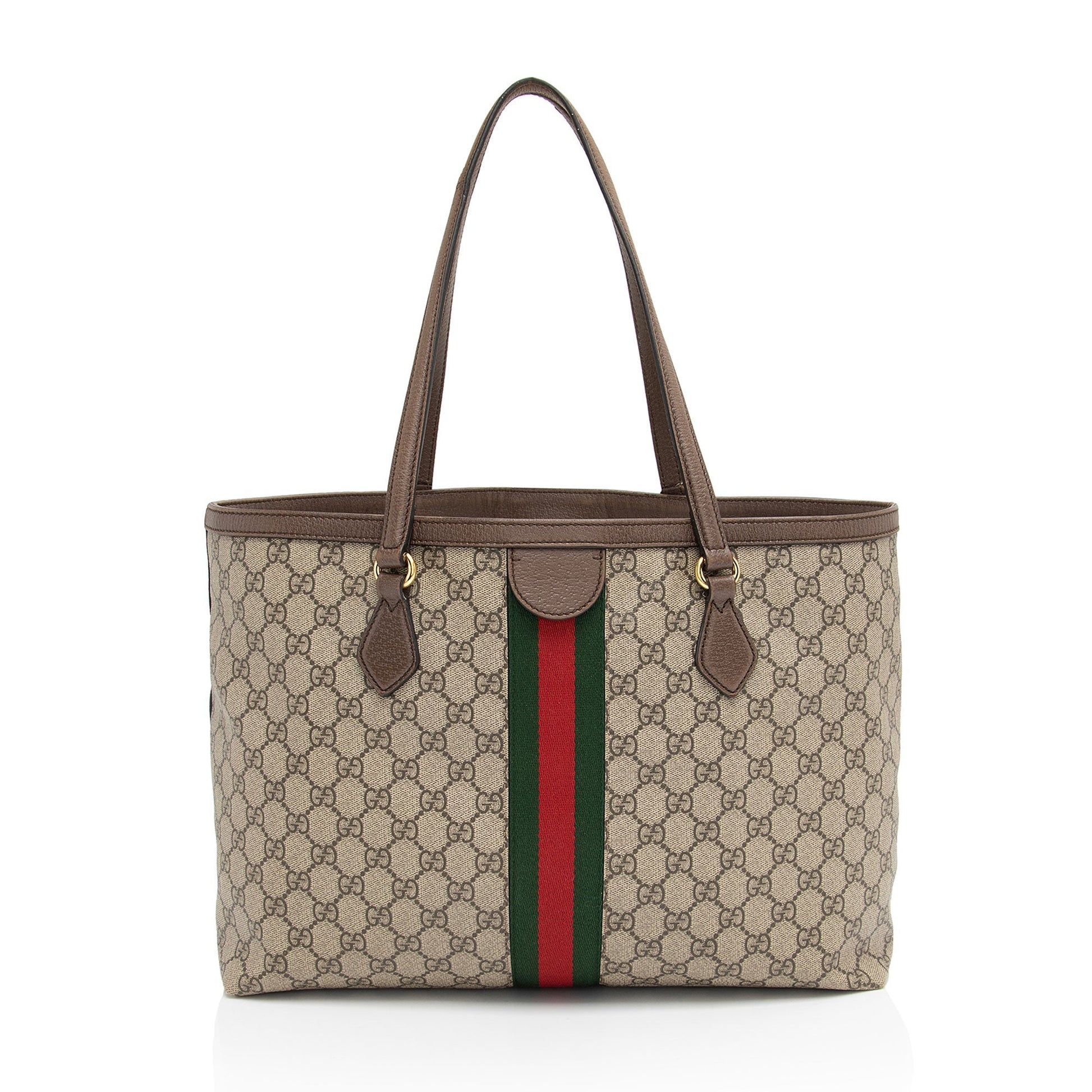 Gucci GG Supreme Ophidia Shopping SHF-kmrFx4 Leather Canvas Brown Beige Tote Bag