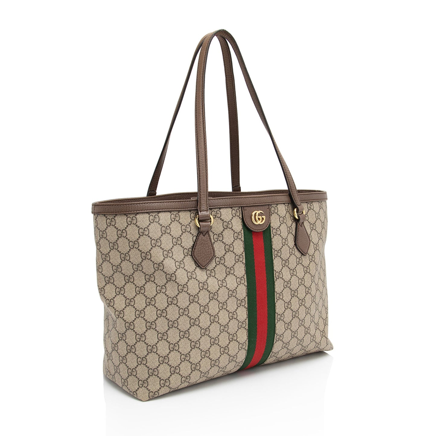 Gucci GG Supreme Ophidia Shopping SHF-kmrFx4 Leather Canvas Brown Beige Tote Bag