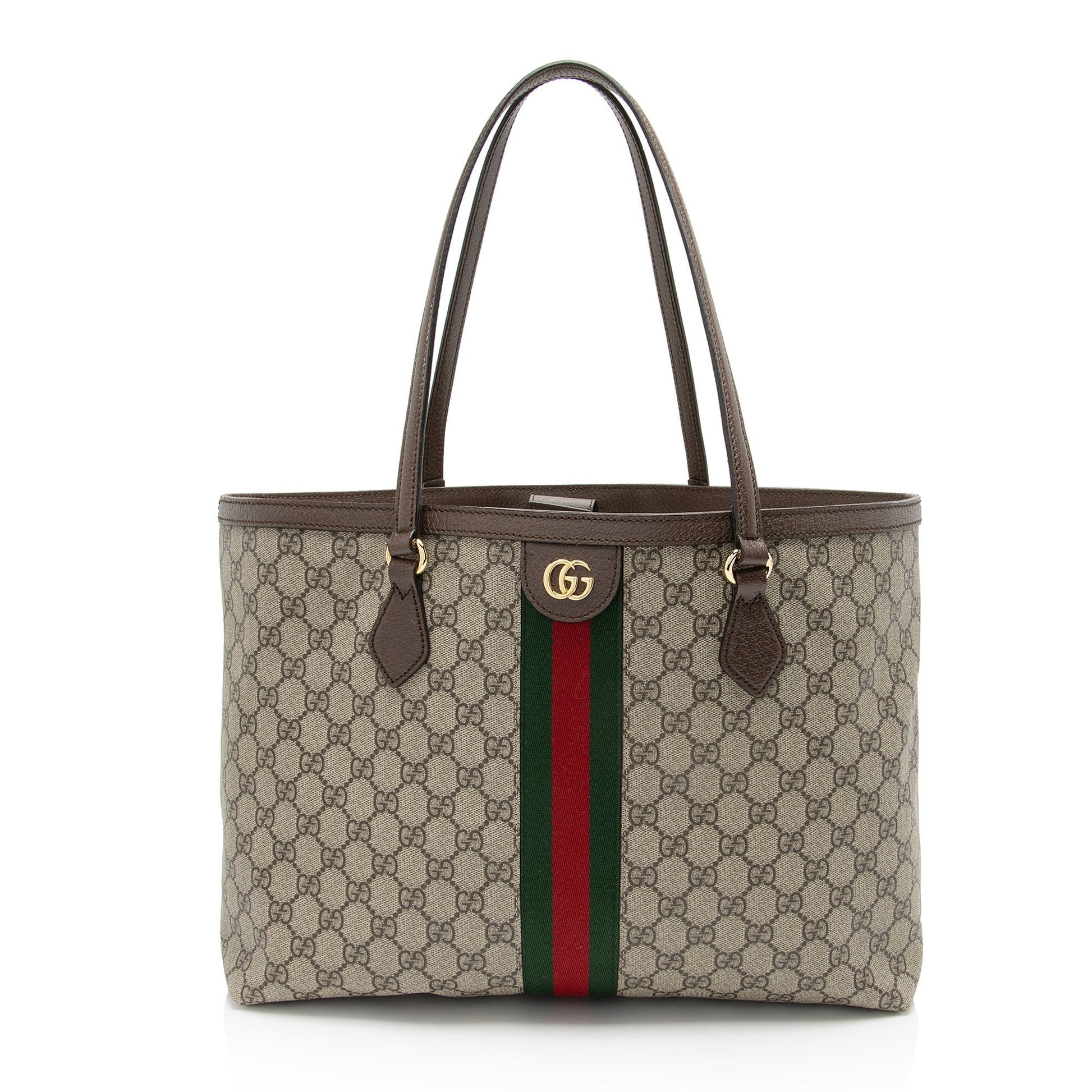 Gucci GG Supreme Ophidia Shopping SHF-pOUhc6 Leather Canvas Nylon Brown Tote Bag