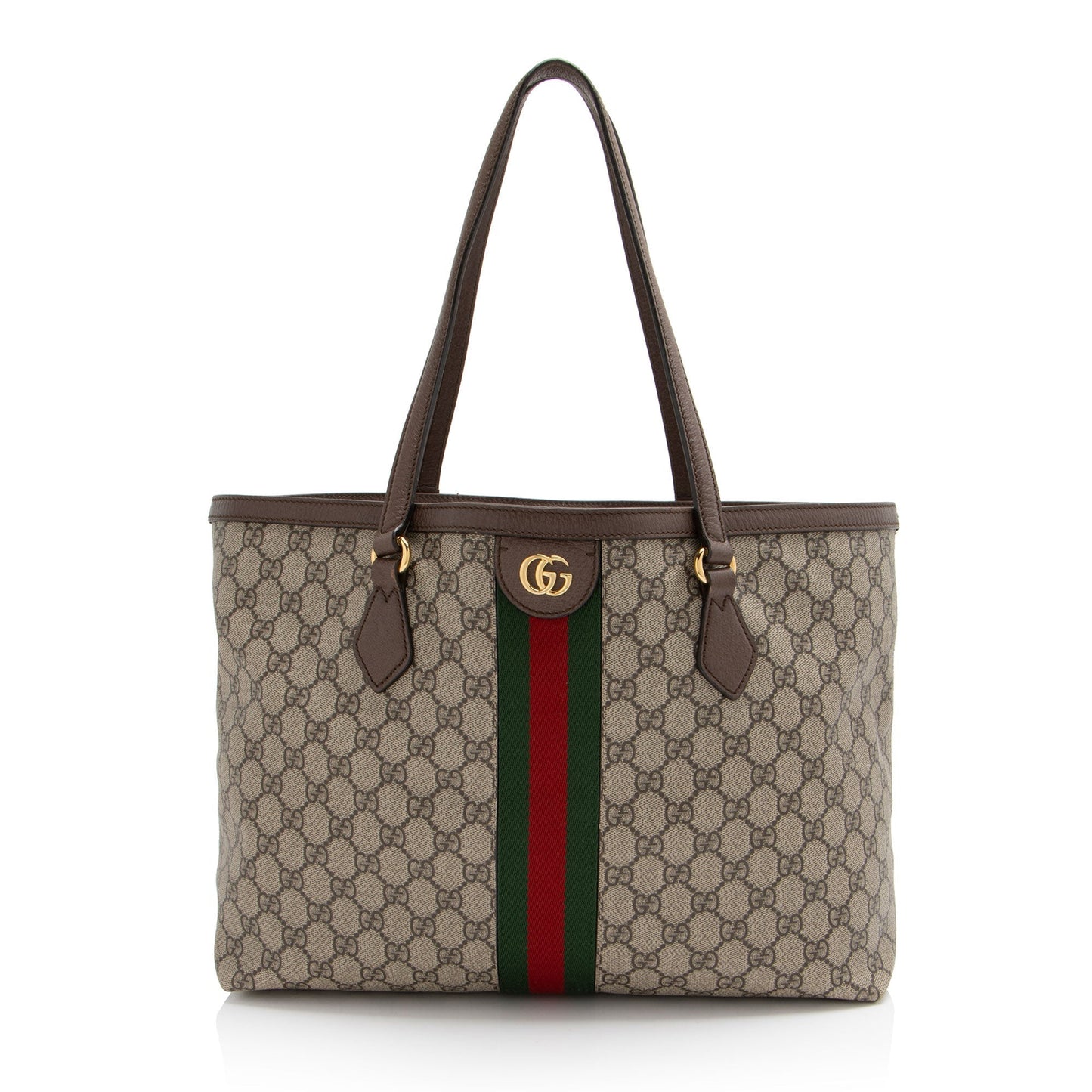 Gucci GG Supreme Ophidia Shopping SHF-Gxh45E Leather Canvas Nylon Brown Tote Bag