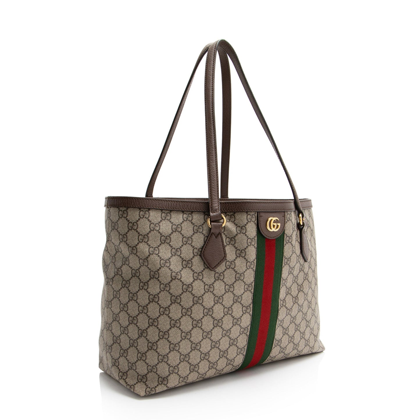 Gucci GG Supreme Ophidia Shopping SHF-Gxh45E Leather Canvas Nylon Brown Tote Bag