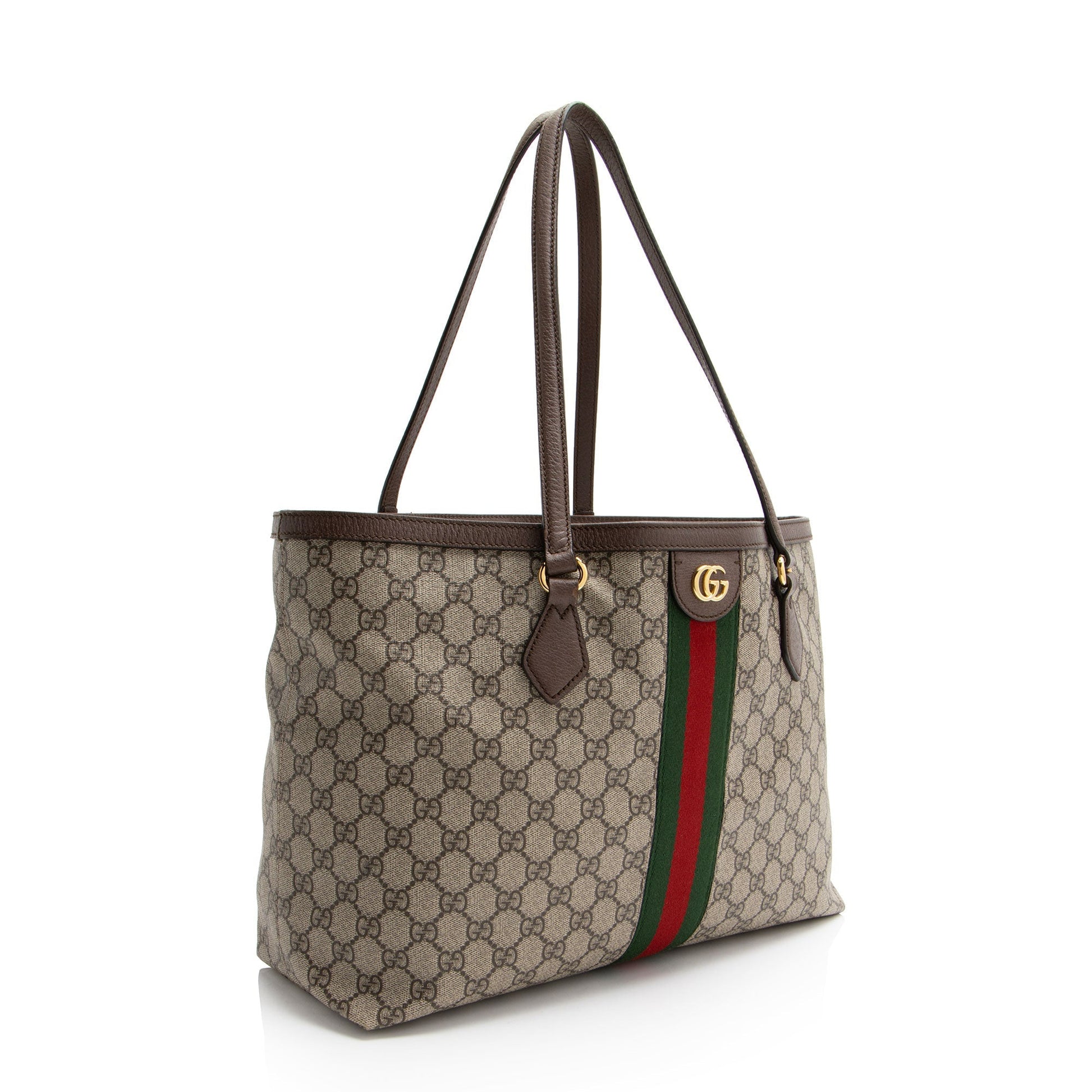 Gucci GG Supreme Ophidia Shopping SHF-Gxh45E Leather Canvas Nylon Brown Tote Bag