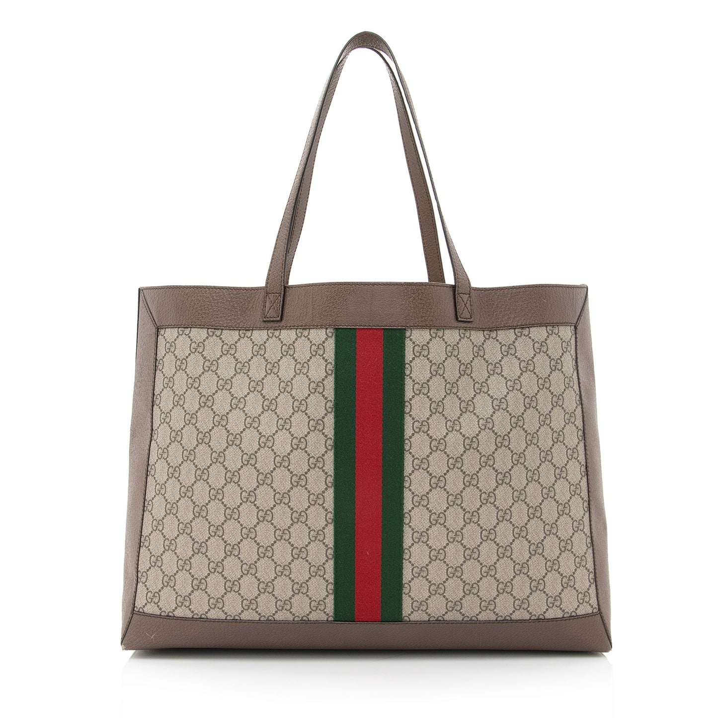 Gucci GG Supreme Ophidia Soft SHF Leather Canvas Nylon Brown Tote Bag Tote Shf