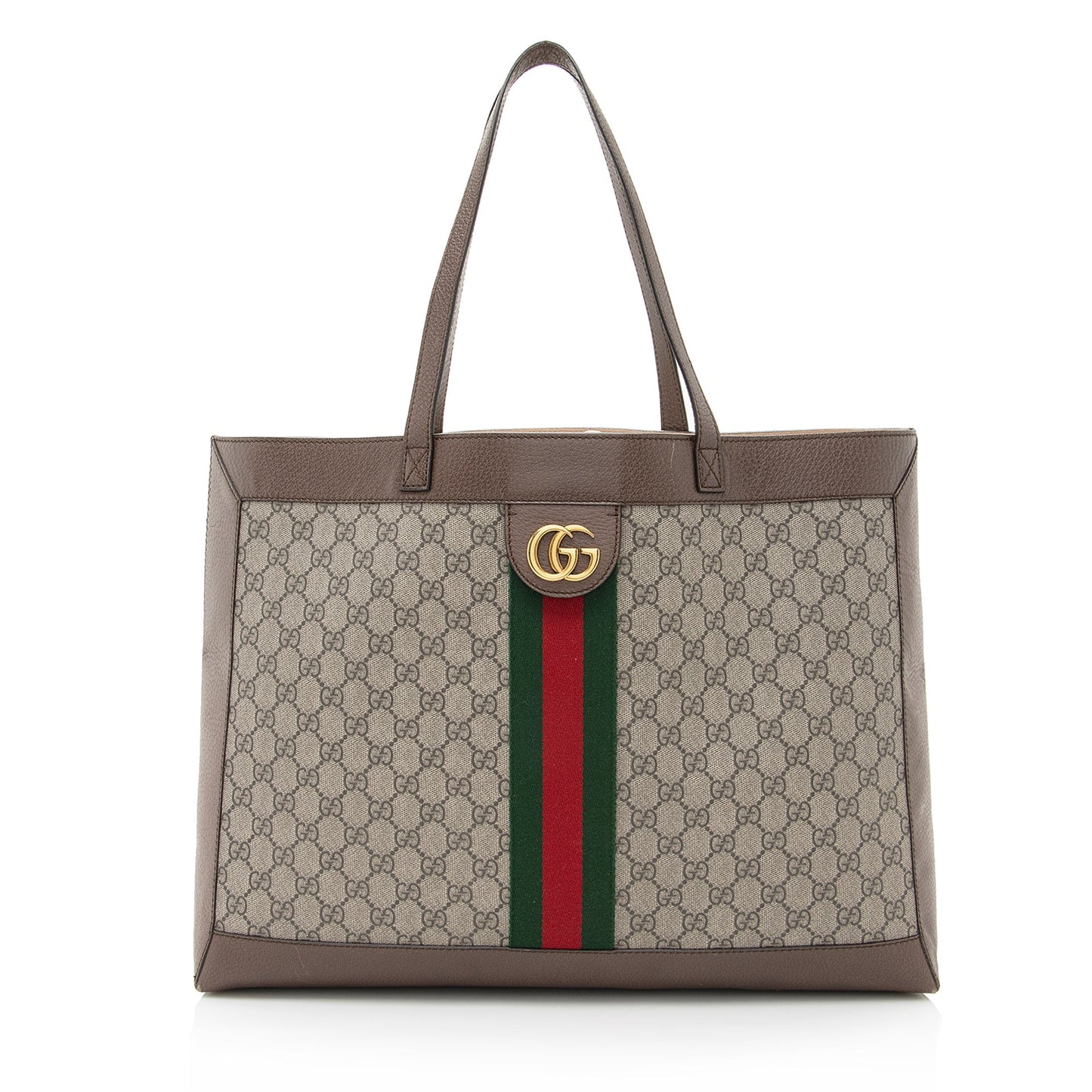 Gucci GG Supreme Ophidia Soft SHF Leather Canvas Nylon Brown Tote Bag Tote Shf
