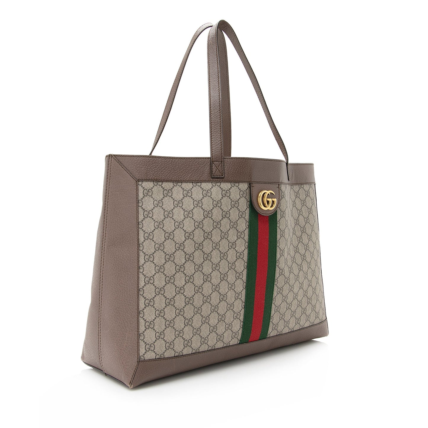 Gucci GG Supreme Ophidia Soft SHF Leather Canvas Nylon Brown Tote Bag Tote Shf