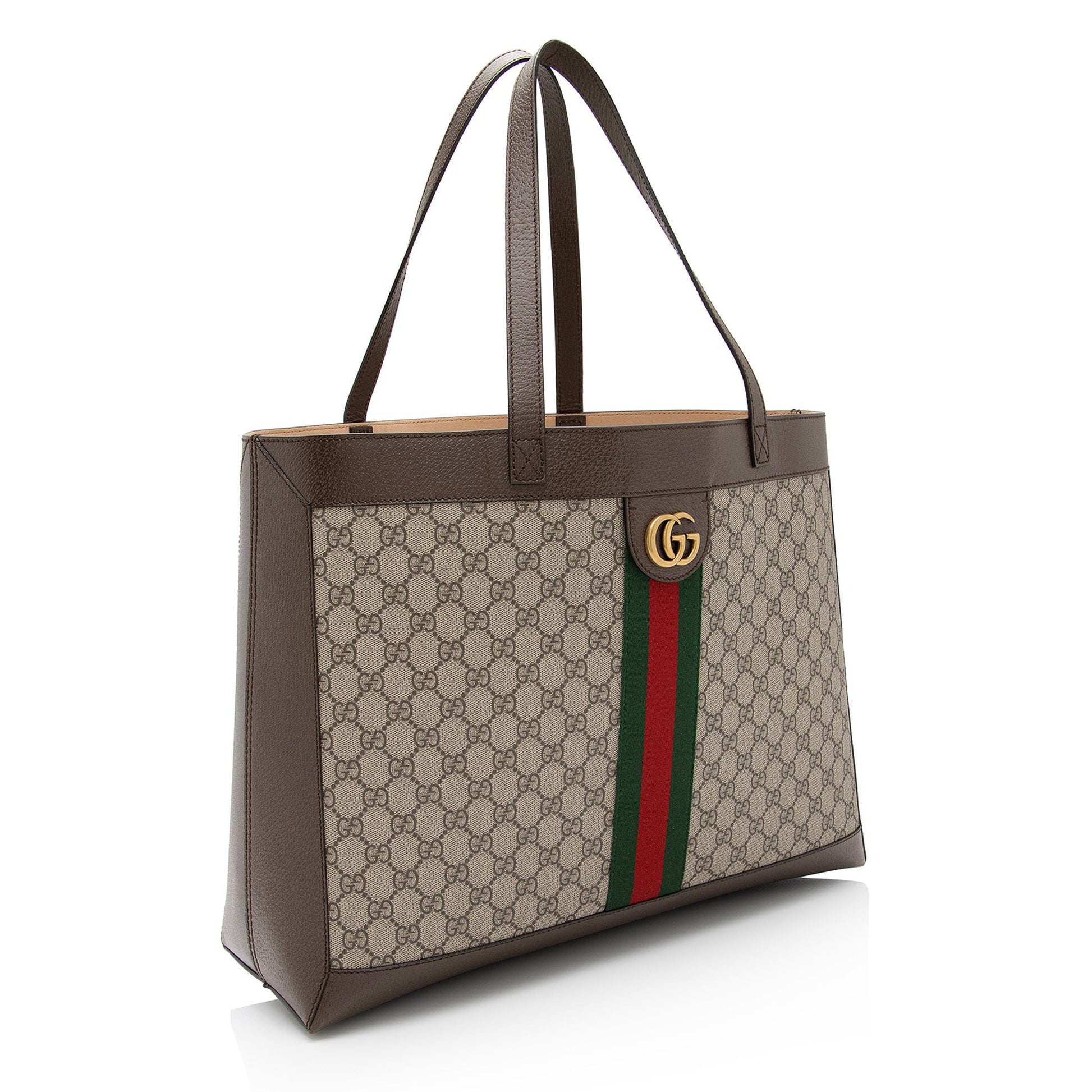 Gucci GG Supreme Ophidia Soft SHF-YgqXHj Leather Canvas Nylon Brown Tote Bag