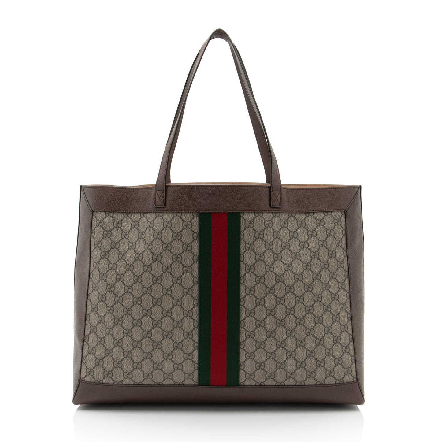 Gucci GG Supreme Ophidia Soft SHF-Di8TWC Leather Canvas Nylon Brown Tote Bag