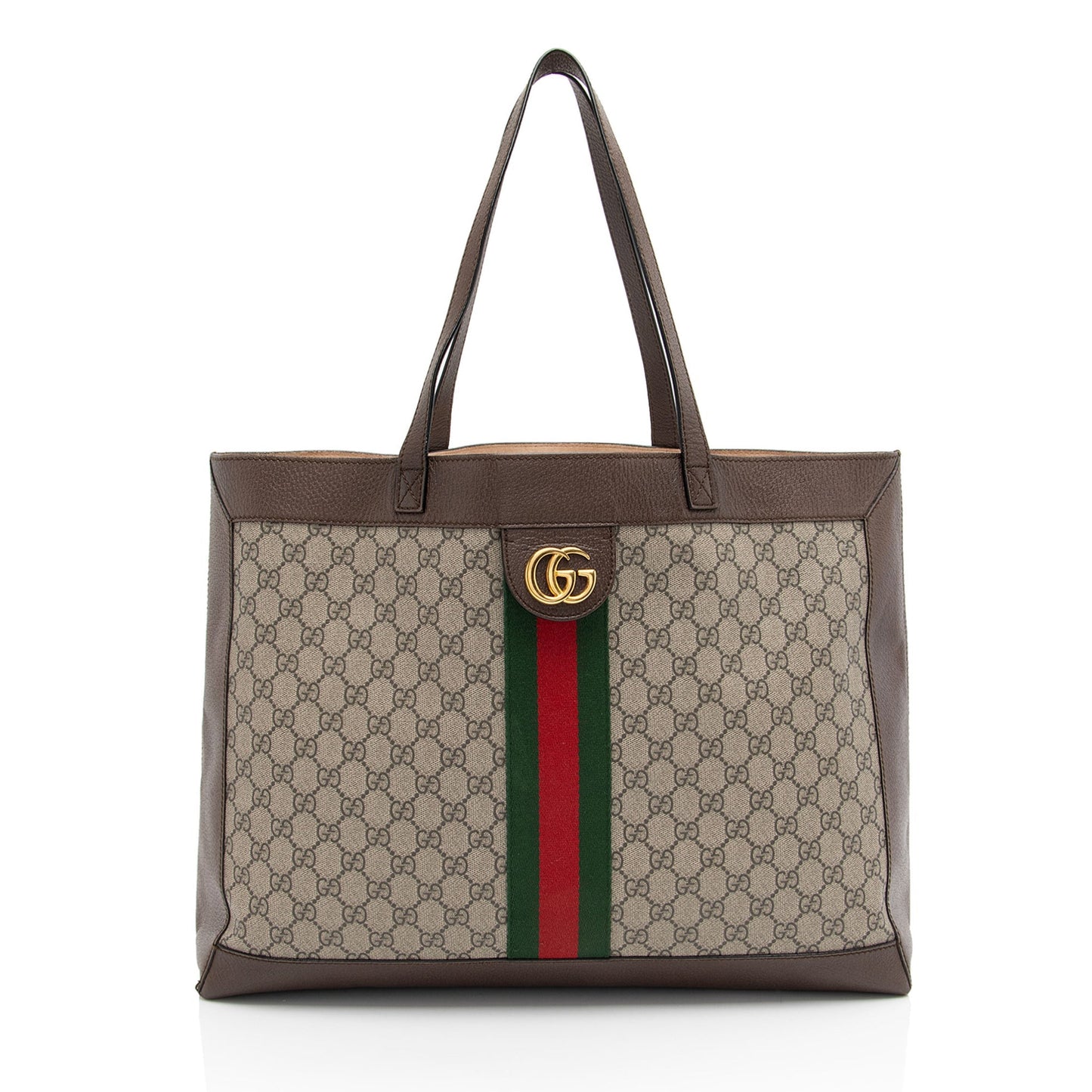 Gucci GG Supreme Ophidia Soft SHF-VSoB9m Leather Canvas Nylon Brown Tote Bag