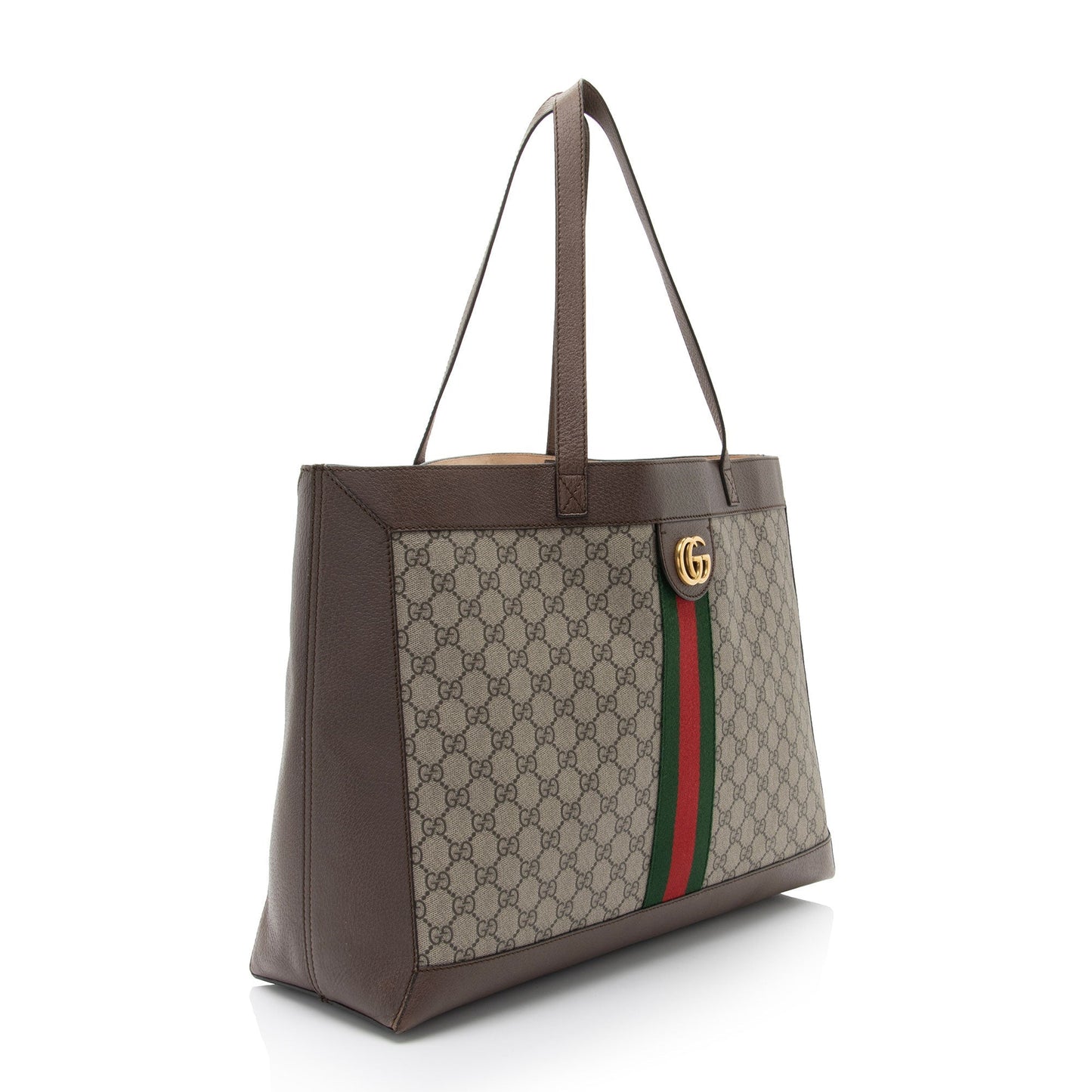 Gucci GG Supreme Ophidia Soft SHF-TCntMN Leather Canvas Nylon Brown Tote Bag