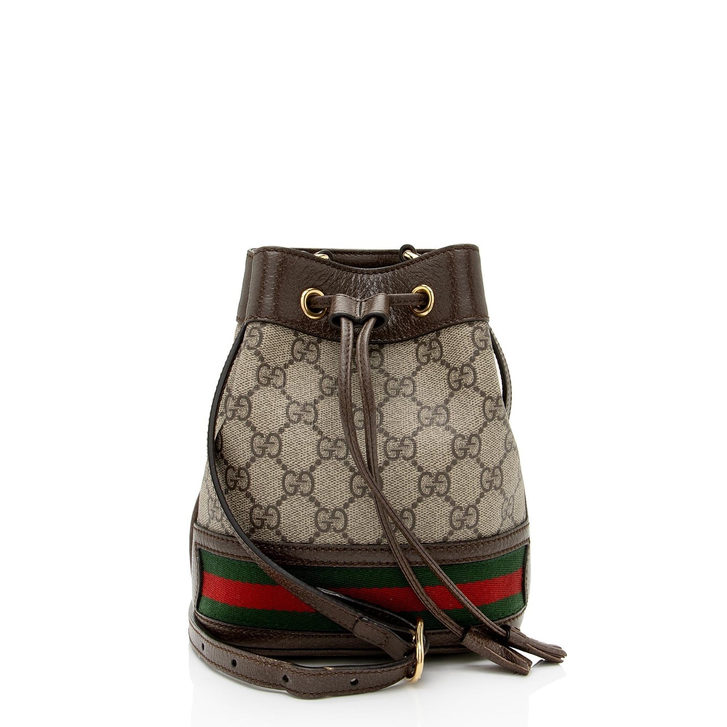 Gucci GG Supreme Ophidia Bucket SHF-OFHGs0 Leather Canvas Nylon Brown Crossbody Bag