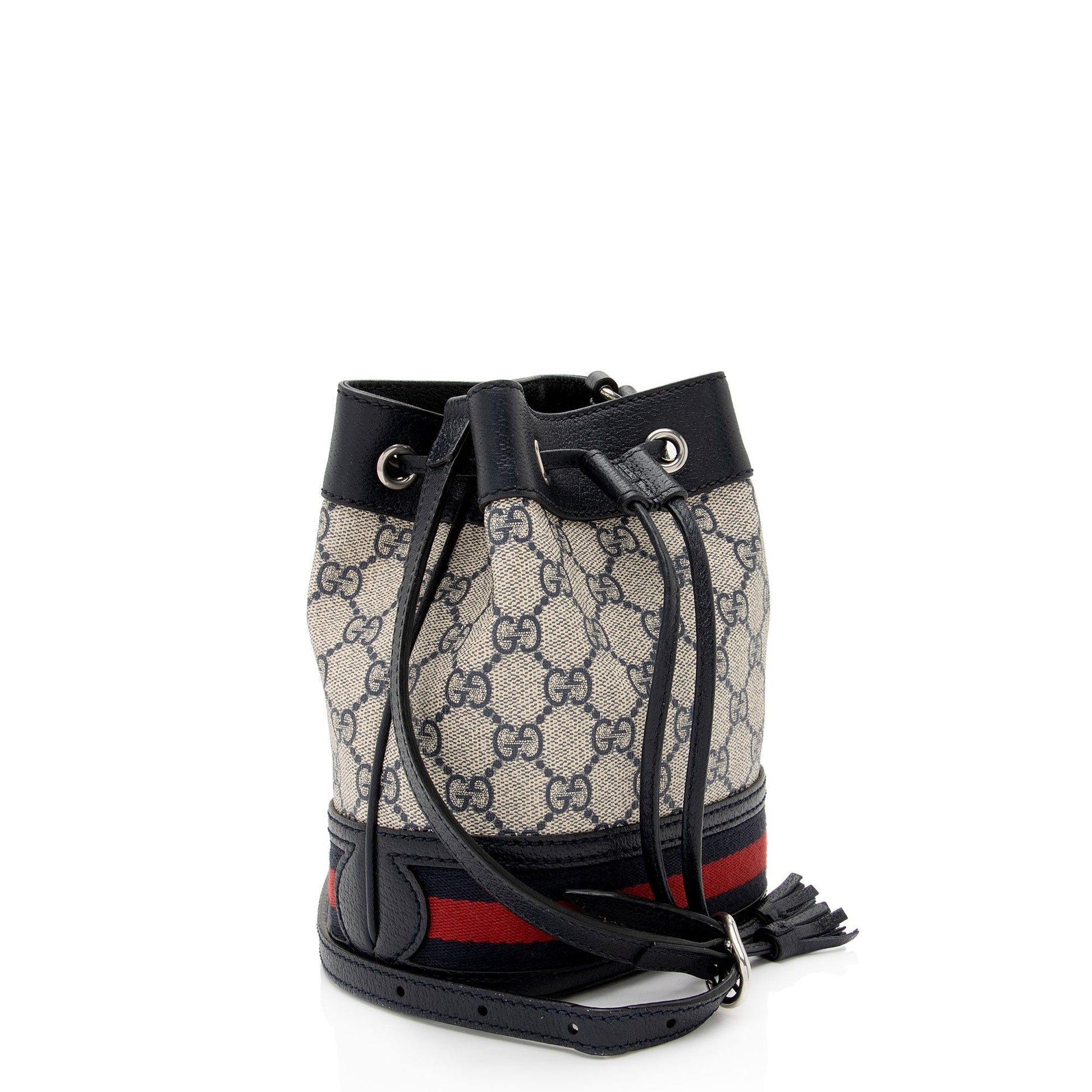 Gucci GG Supreme Ophidia Bucket SHF-ZawUrB Leather Canvas Nylon Beige Crossbody Bag