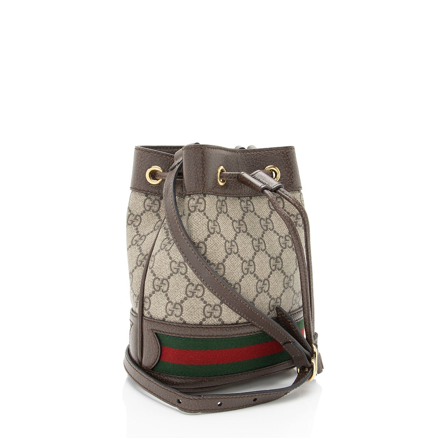 Gucci GG Supreme Ophidia Bucket SHF-k7zhKJ Leather Canvas Nylon Brown Crossbody Bag
