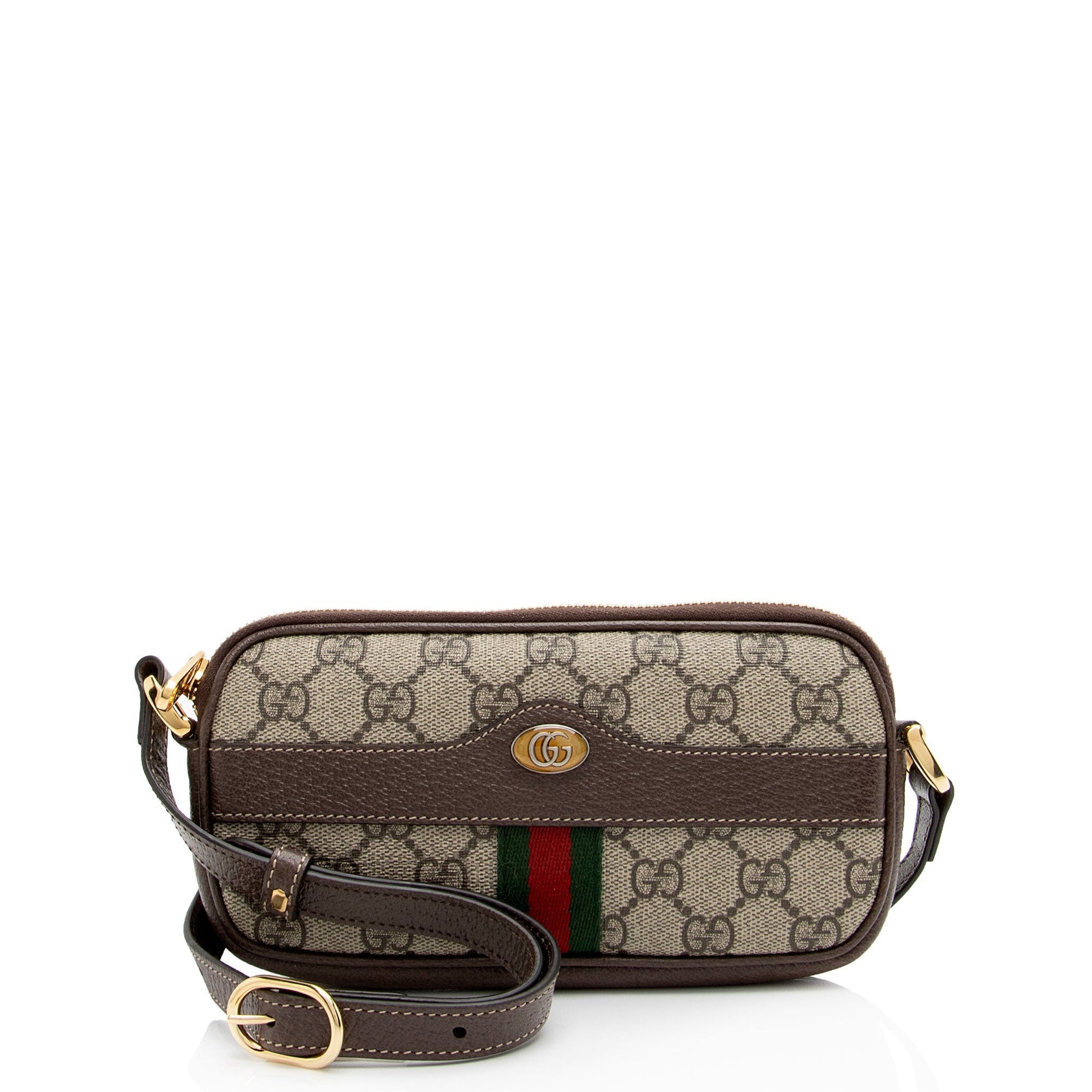Gucci GG Supreme Ophidia SHF-Jteyep Leather Canvas Nylon Brown Crossbody Bag