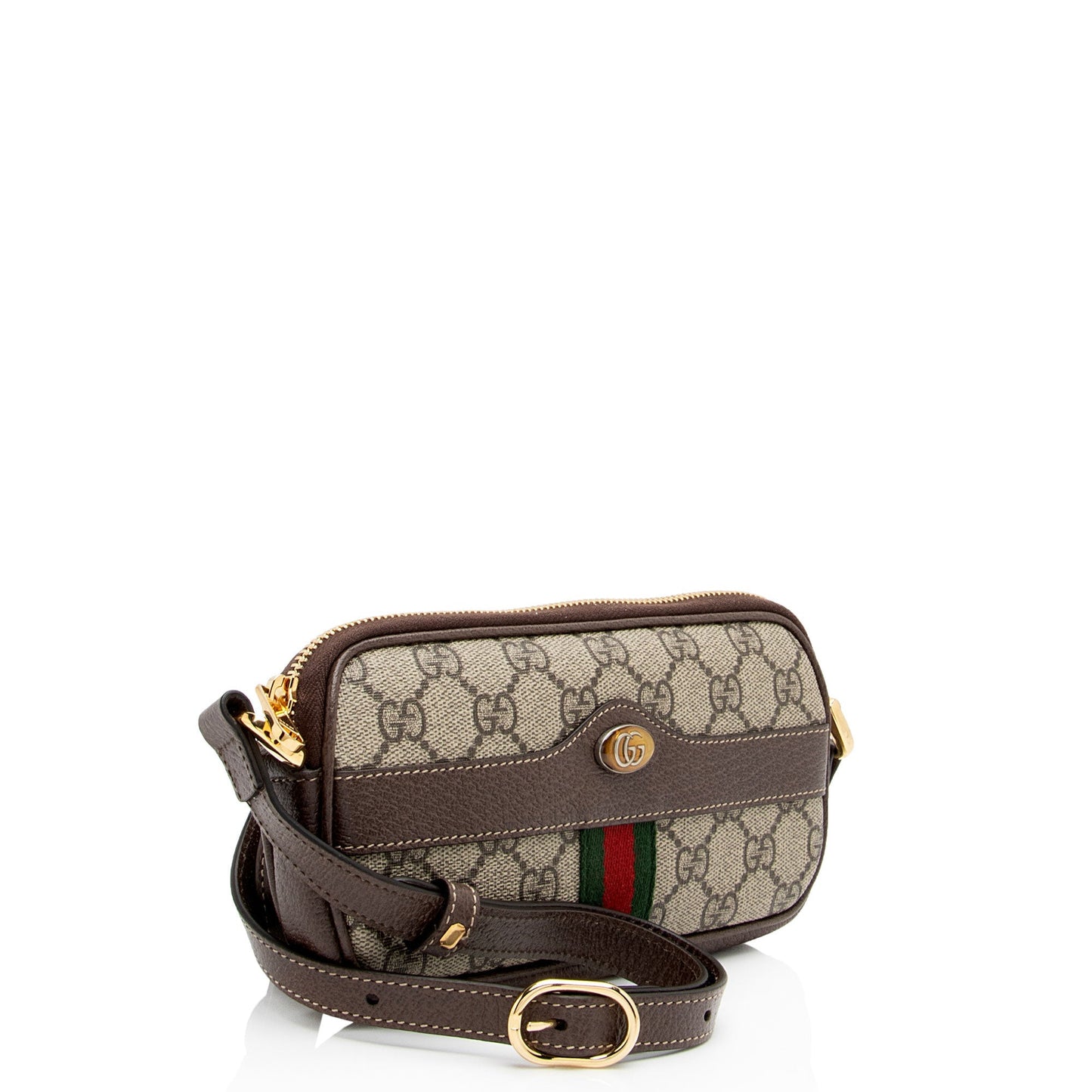 Gucci GG Supreme Ophidia SHF-Jteyep Leather Canvas Nylon Brown Crossbody Bag