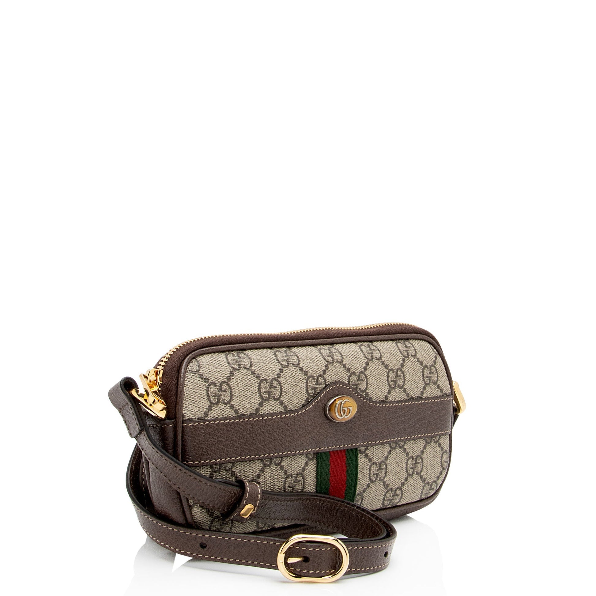 Gucci GG Supreme Ophidia SHF-Jteyep Leather Canvas Nylon Brown Crossbody Bag