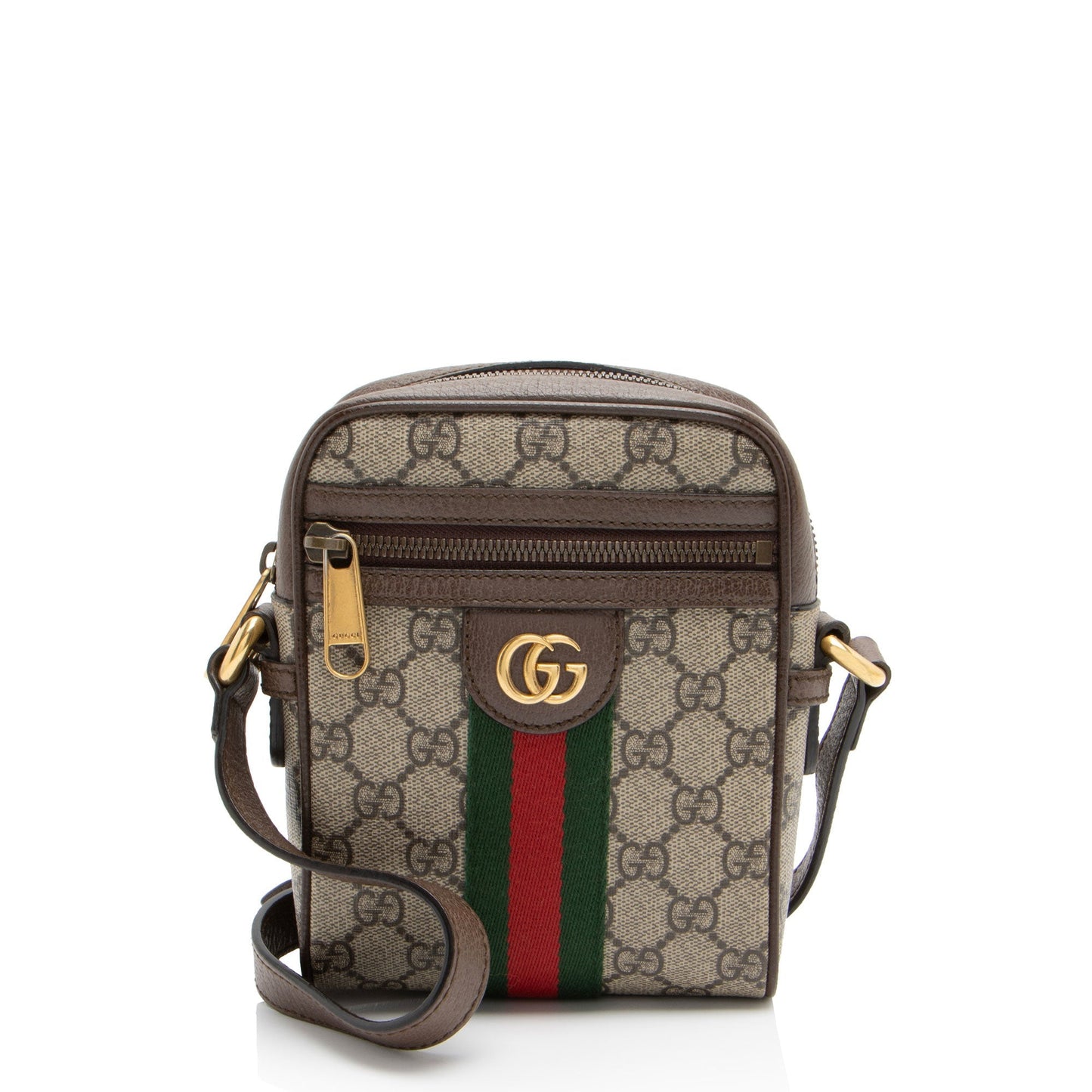 Gucci GG Supreme Ophidia Messenger SHF-Gn2qv6 Leather Canvas Nylon Brown Shoulder Bag