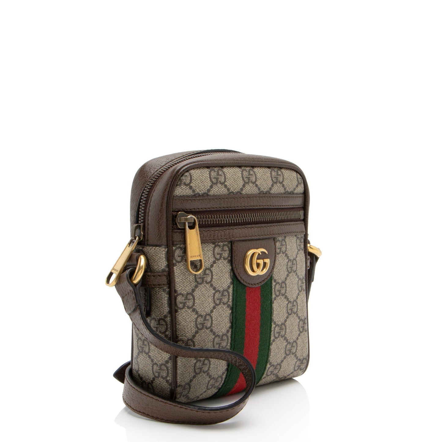 Gucci GG Supreme Ophidia Messenger SHF-Gn2qv6 Leather Canvas Nylon Brown Shoulder Bag