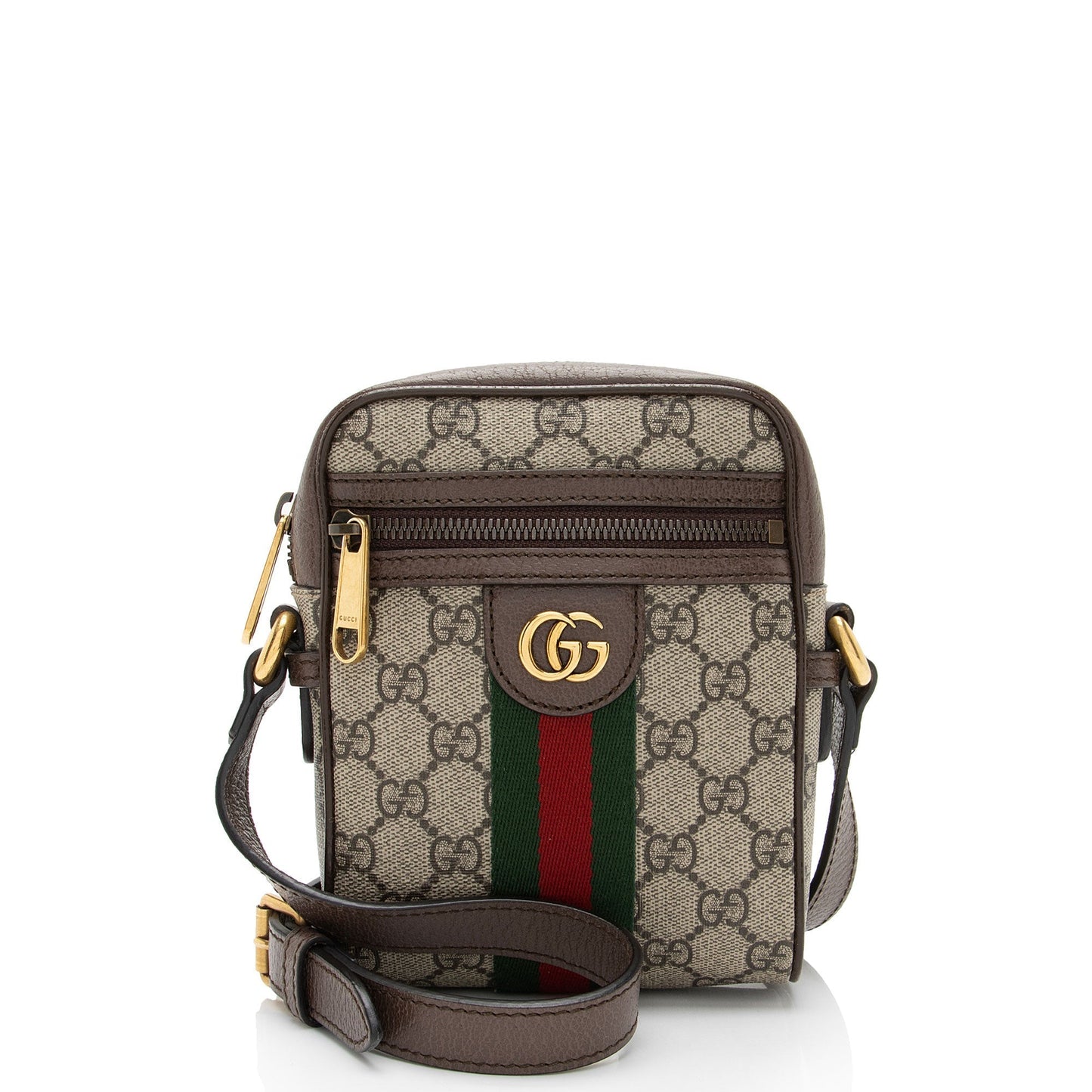 Gucci GG Supreme Ophidia Messenger SHF-tElyQo Leather Canvas Nylon Brown Shoulder Bag