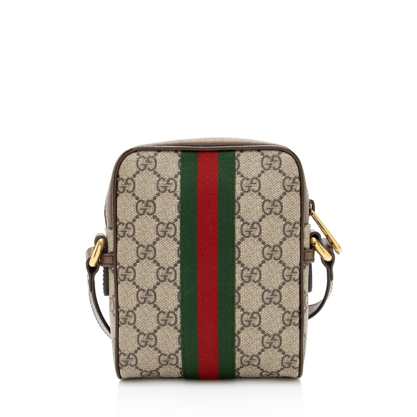 Gucci GG Supreme Ophidia Messenger Leather Canvas Nylon Brown Shoulder Bag Mini Messenger
