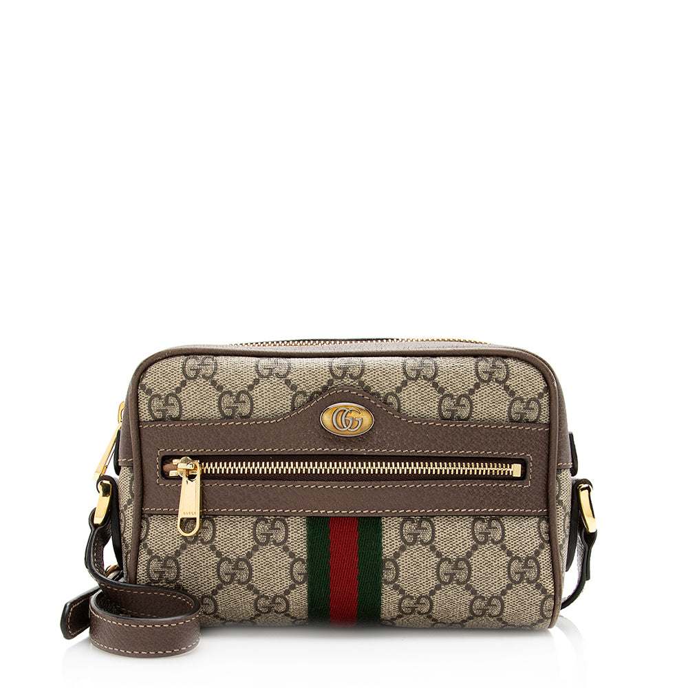 Gucci GG Supreme Ophidia SHF Leather Canvas Nylon Brown Crossbody Bag 7