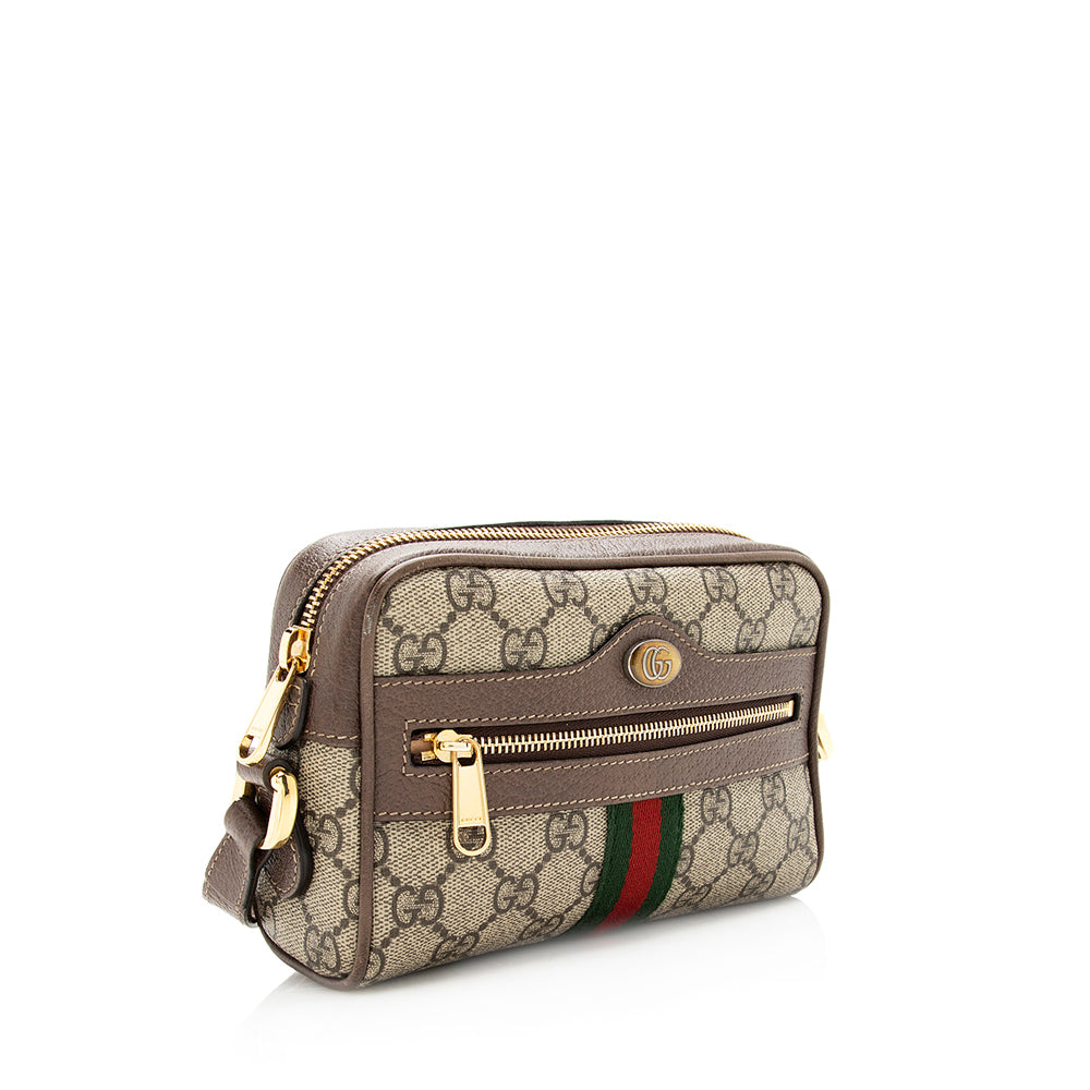 Gucci GG Supreme Ophidia SHF-fUXKec Leather Canvas Nylon Brown Crossbody Bag