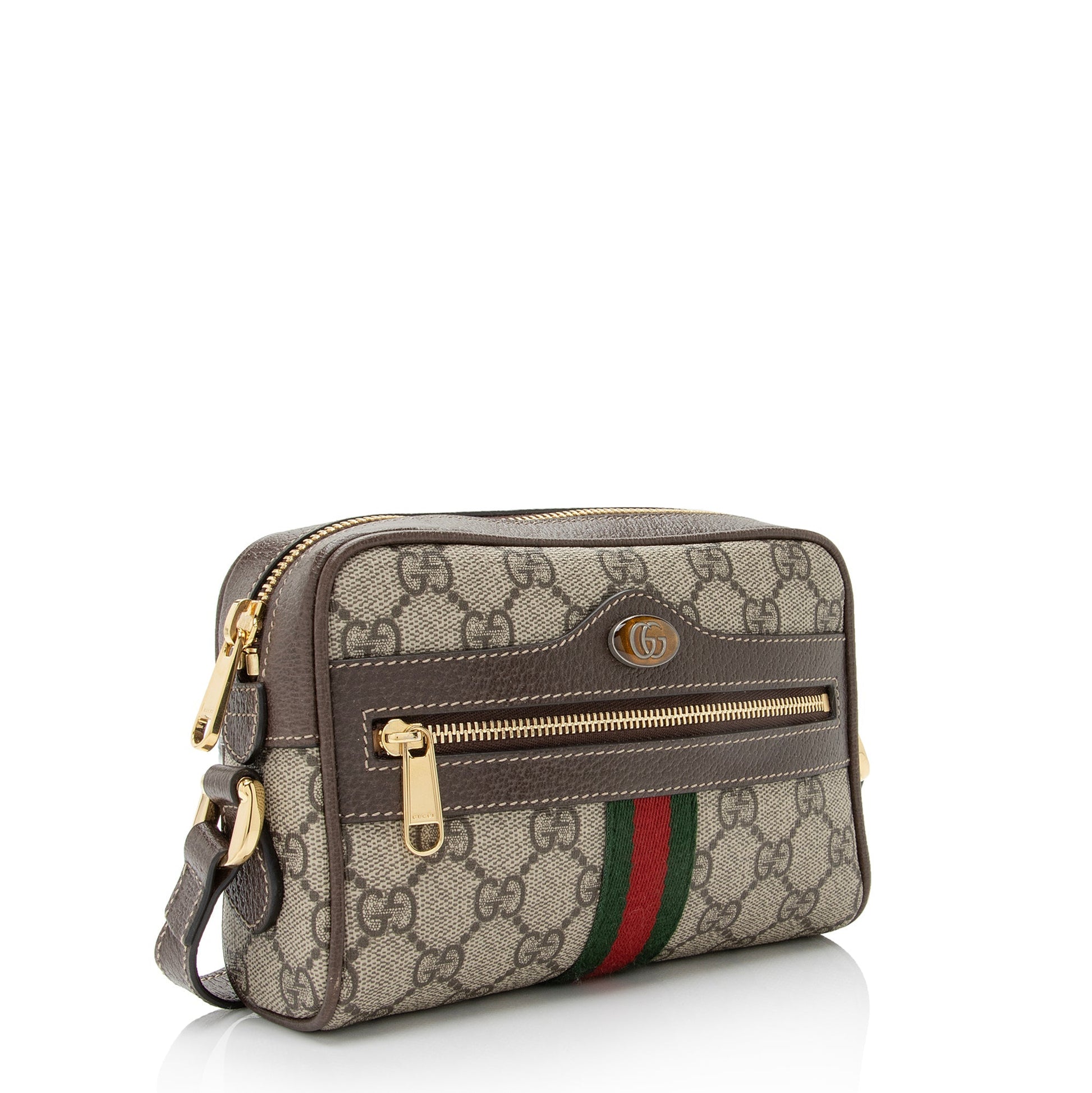 Gucci GG Supreme Ophidia SHF-8mp9g2 Leather Canvas Nylon Brown Crossbody Bag