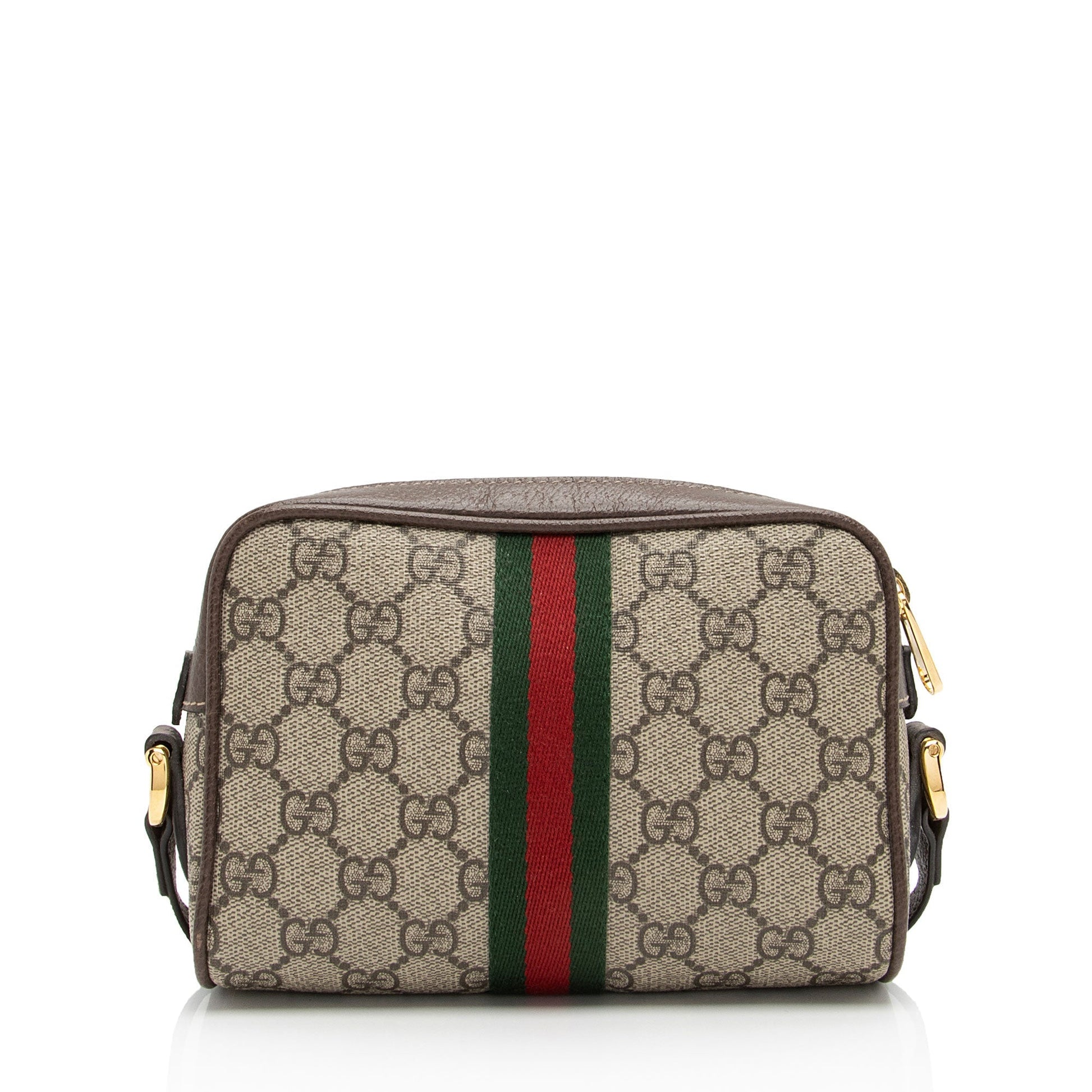Gucci GG Supreme Ophidia SHF-MpCDx1 Leather Canvas Nylon Brown Crossbody Bag