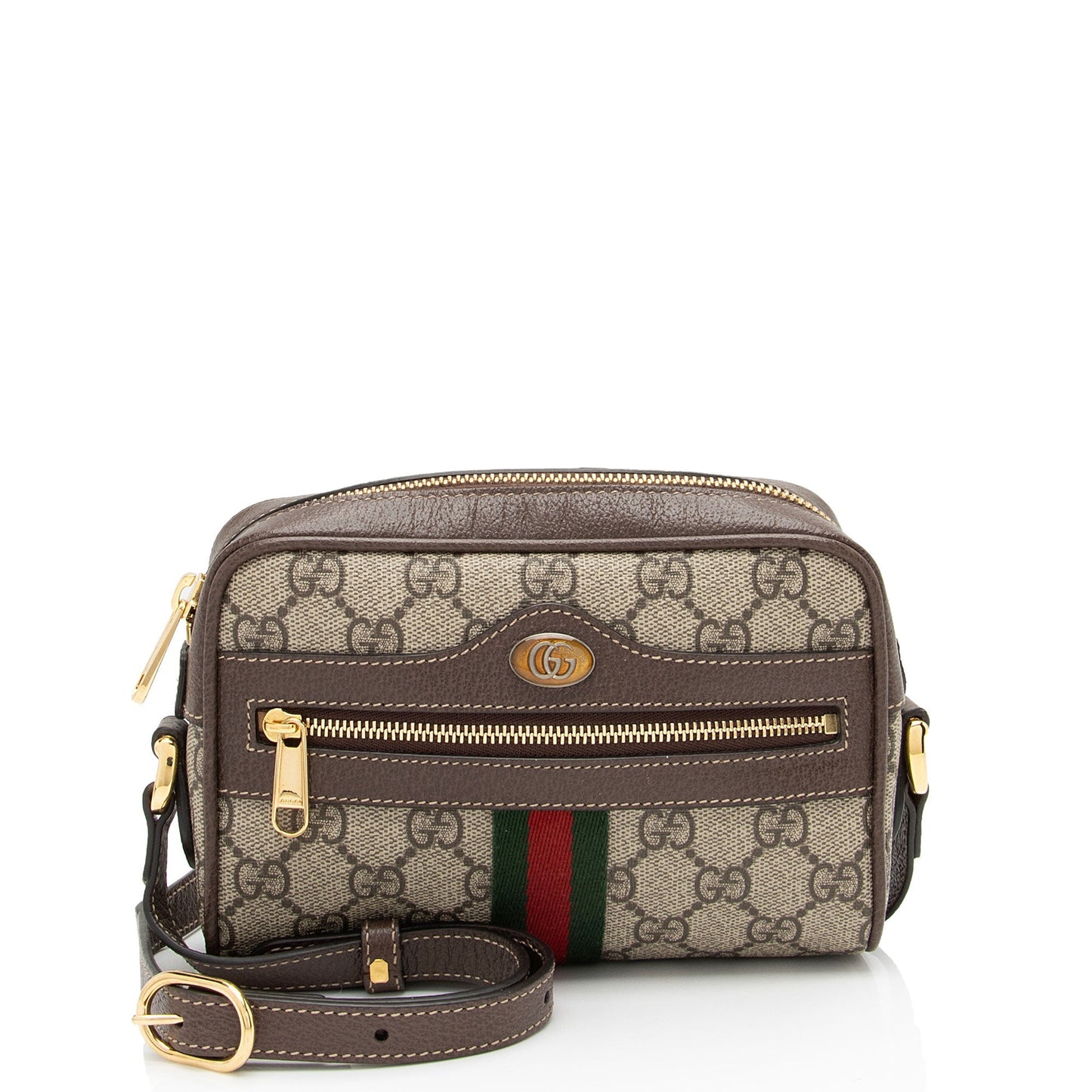 Gucci GG Supreme Ophidia SHF-MpCDx1 Leather Canvas Nylon Brown Crossbody Bag