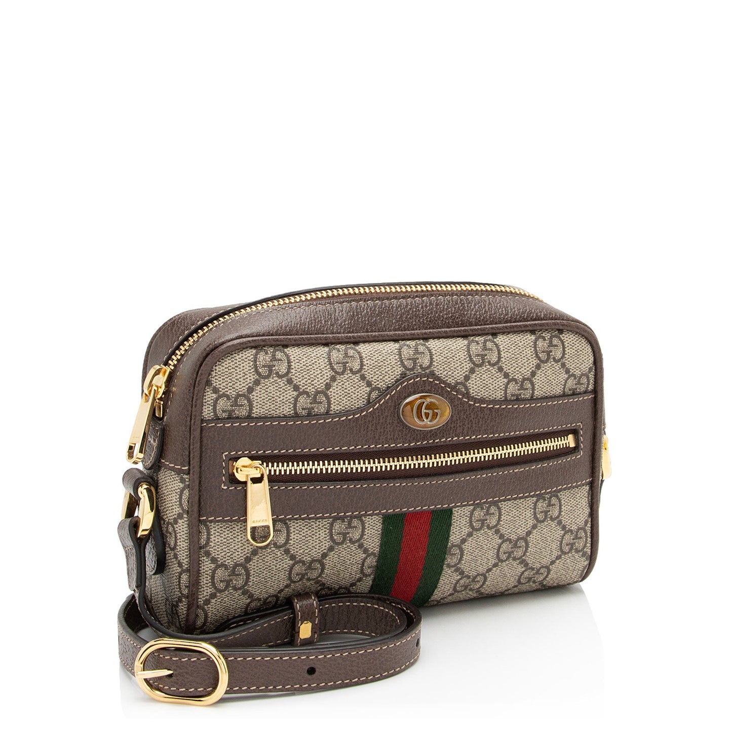 Gucci GG Supreme Ophidia SHF-MpCDx1 Leather Canvas Nylon Brown Crossbody Bag
