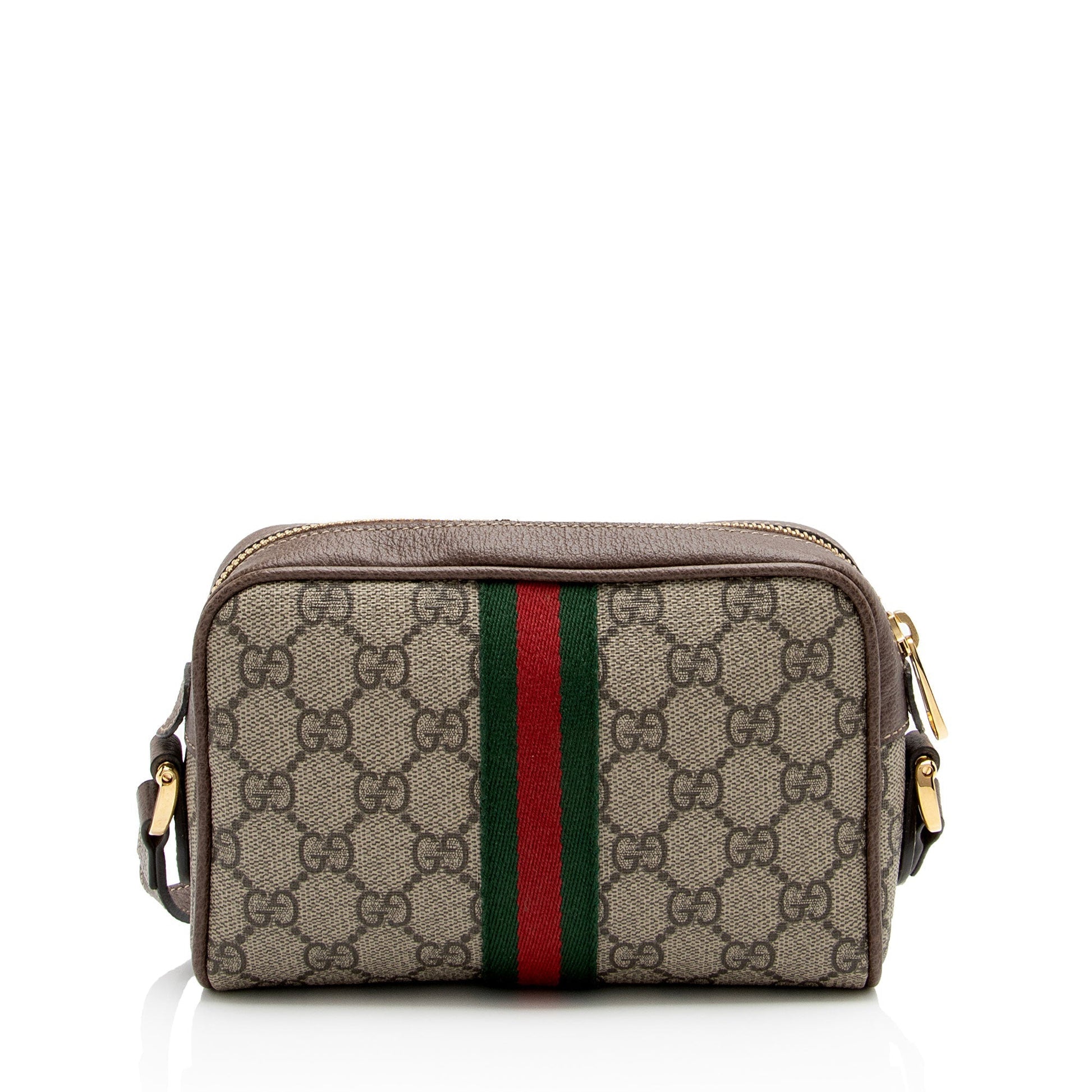 Gucci GG Supreme Ophidia SHF-tzgx0K Leather Canvas Nylon Brown Crossbody Bag