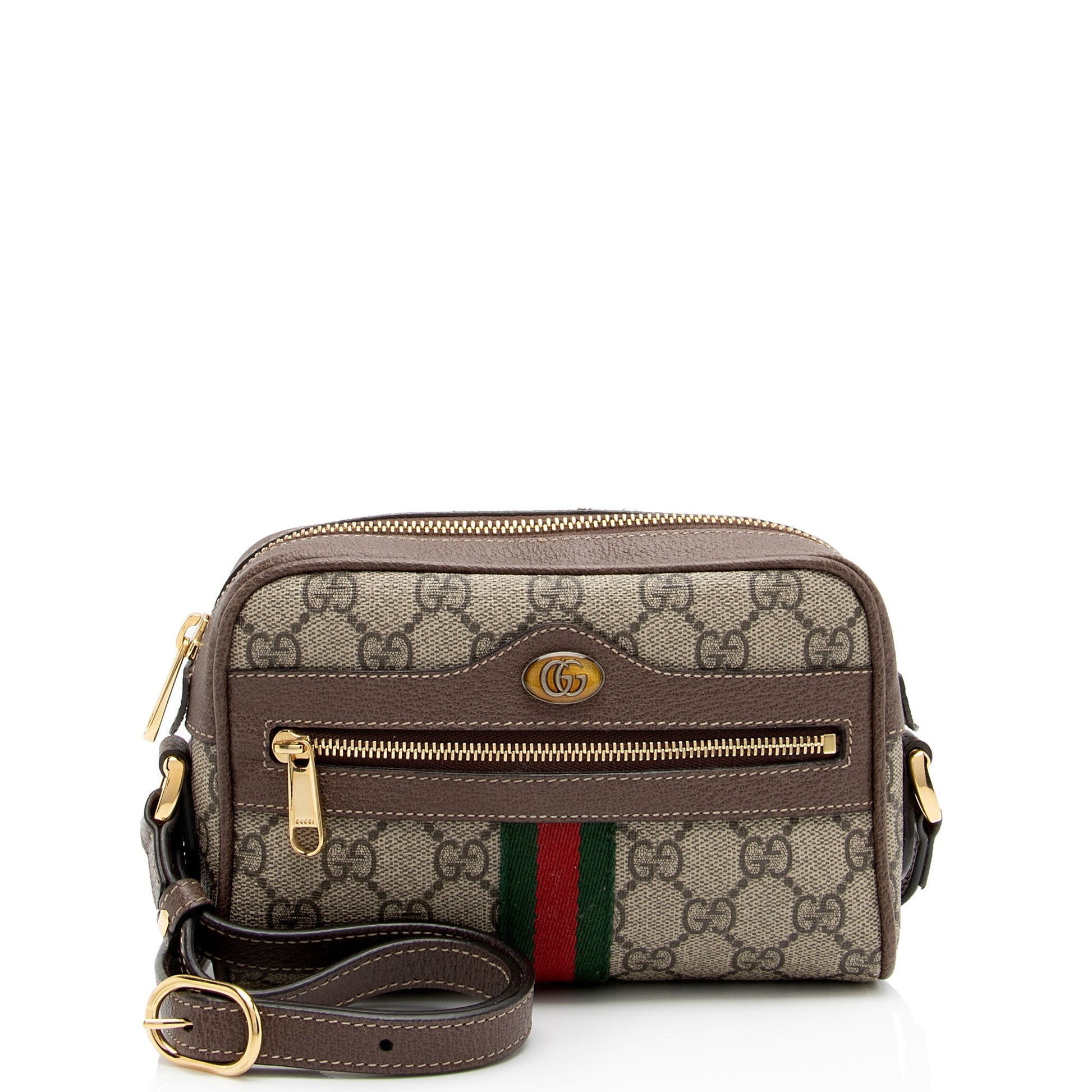 Gucci GG Supreme Ophidia SHF-tzgx0K Leather Canvas Nylon Brown Crossbody Bag