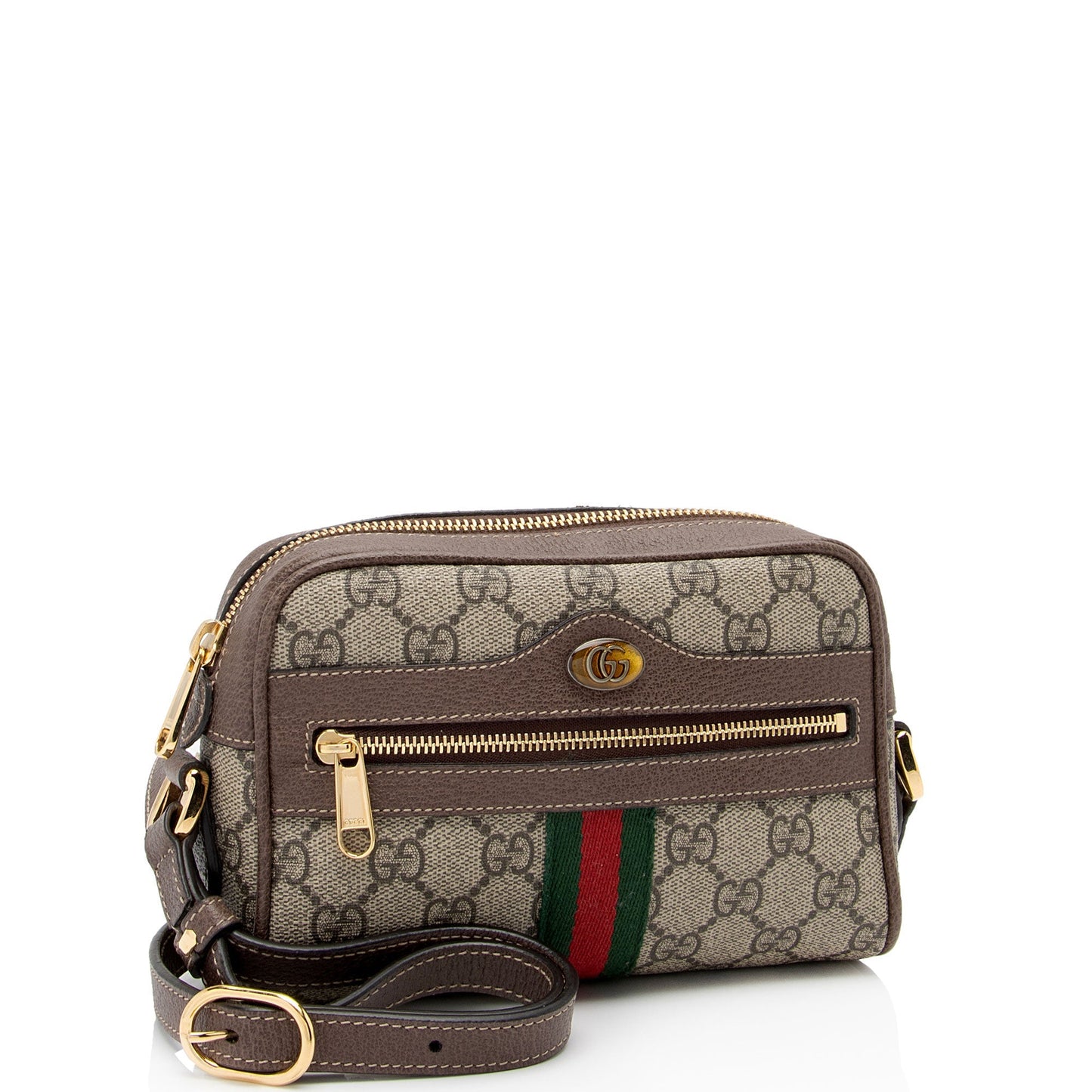 Gucci GG Supreme Ophidia SHF-tzgx0K Leather Canvas Nylon Brown Crossbody Bag