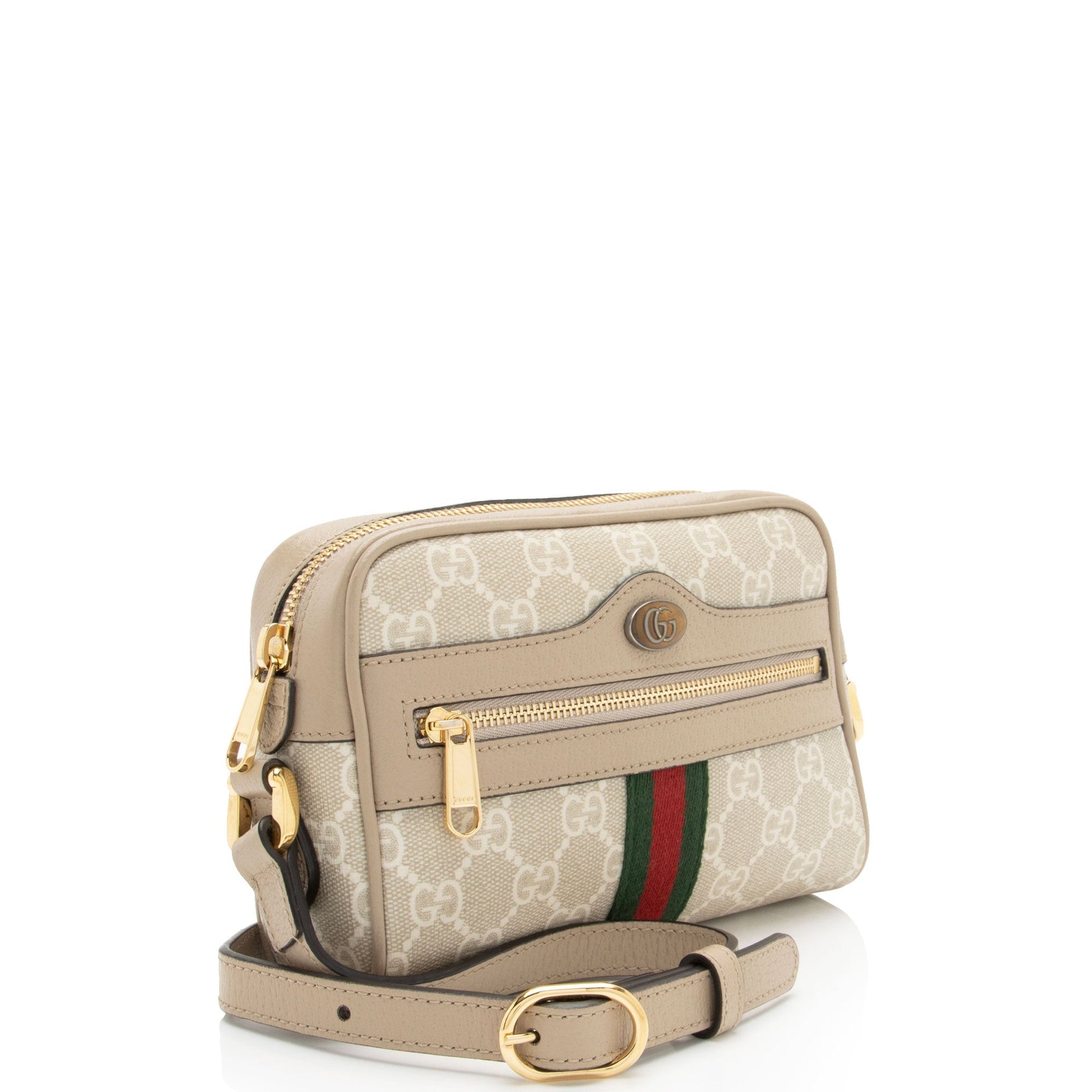 Gucci GG Supreme Ophidia SHF-QD74bF Leather Canvas Nylon Brown Crossbody Bag