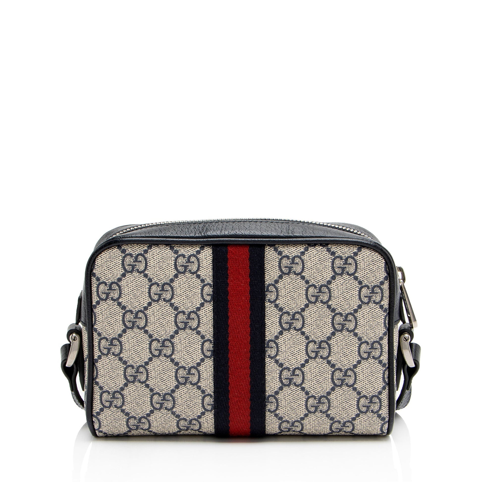 Gucci GG Supreme Ophidia Leather Canvas Nylon Blue Crossbody Bag