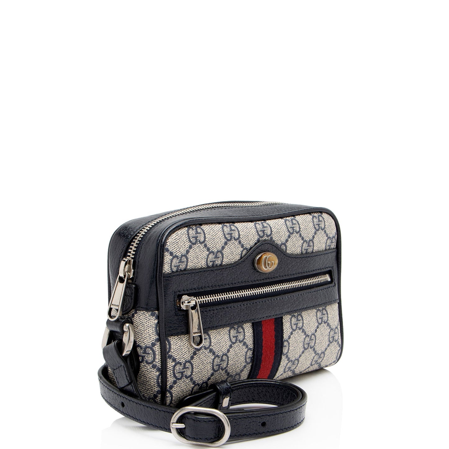 Gucci GG Supreme Ophidia Leather Canvas Nylon Blue Crossbody Bag