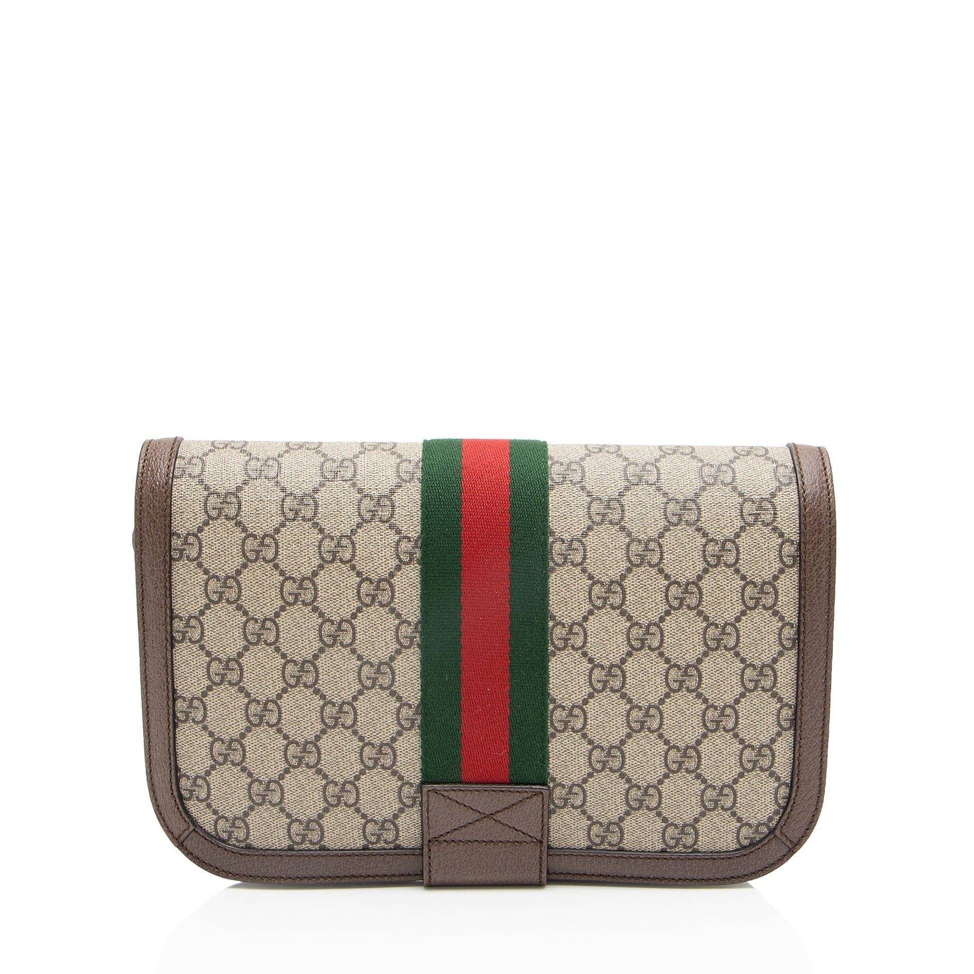 Gucci GG Supreme Ophidia New Acero Leather Canvas Nylon Brown Shoulder Bag Triple Messenger