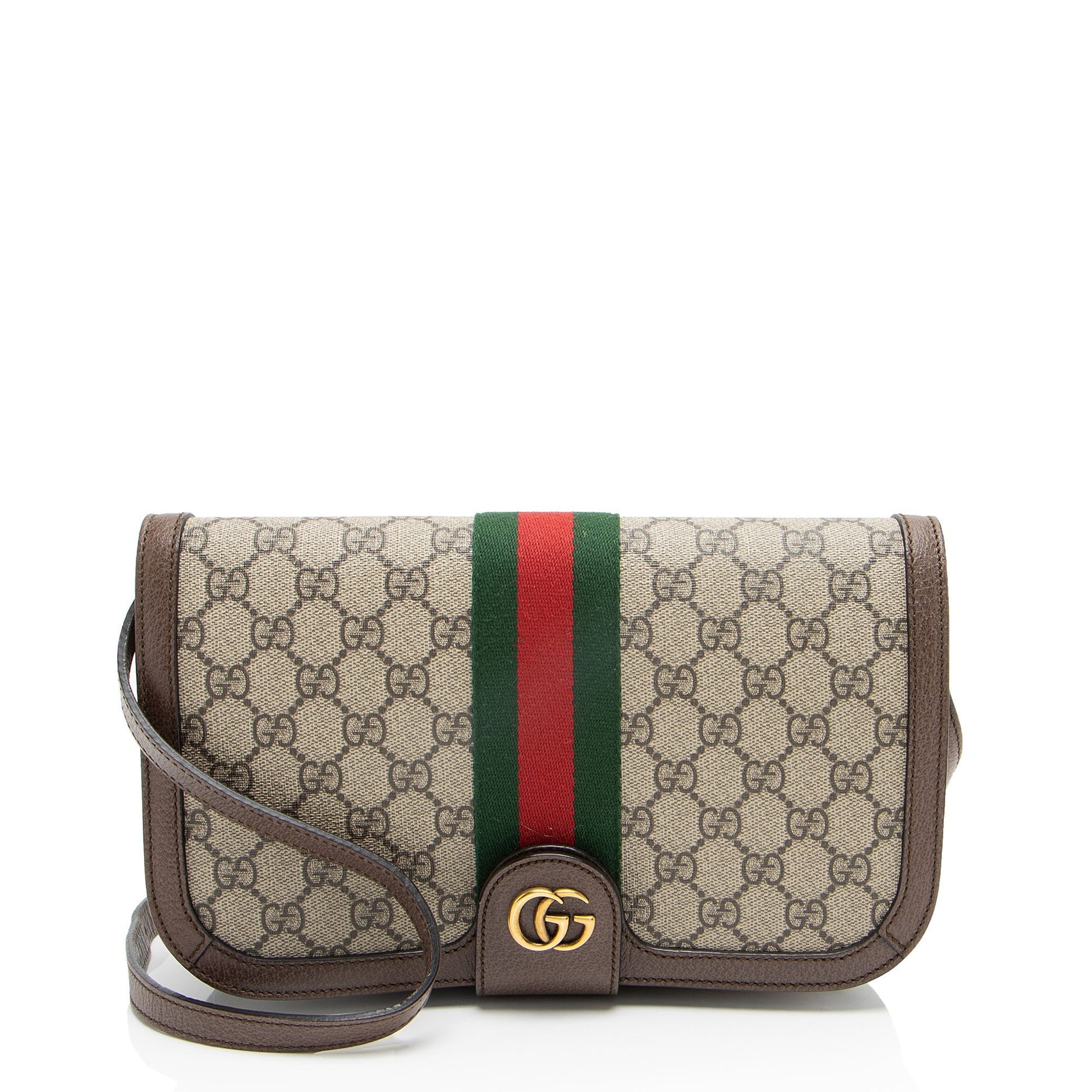 Gucci GG Supreme Ophidia New Acero Leather Canvas Nylon Brown Shoulder Bag Triple Messenger