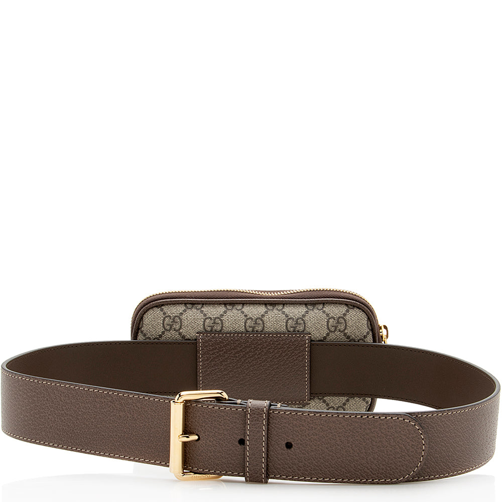 Gucci GG Supreme Ophidia Phone Case Leather Canvas Nylon Brown Accessory